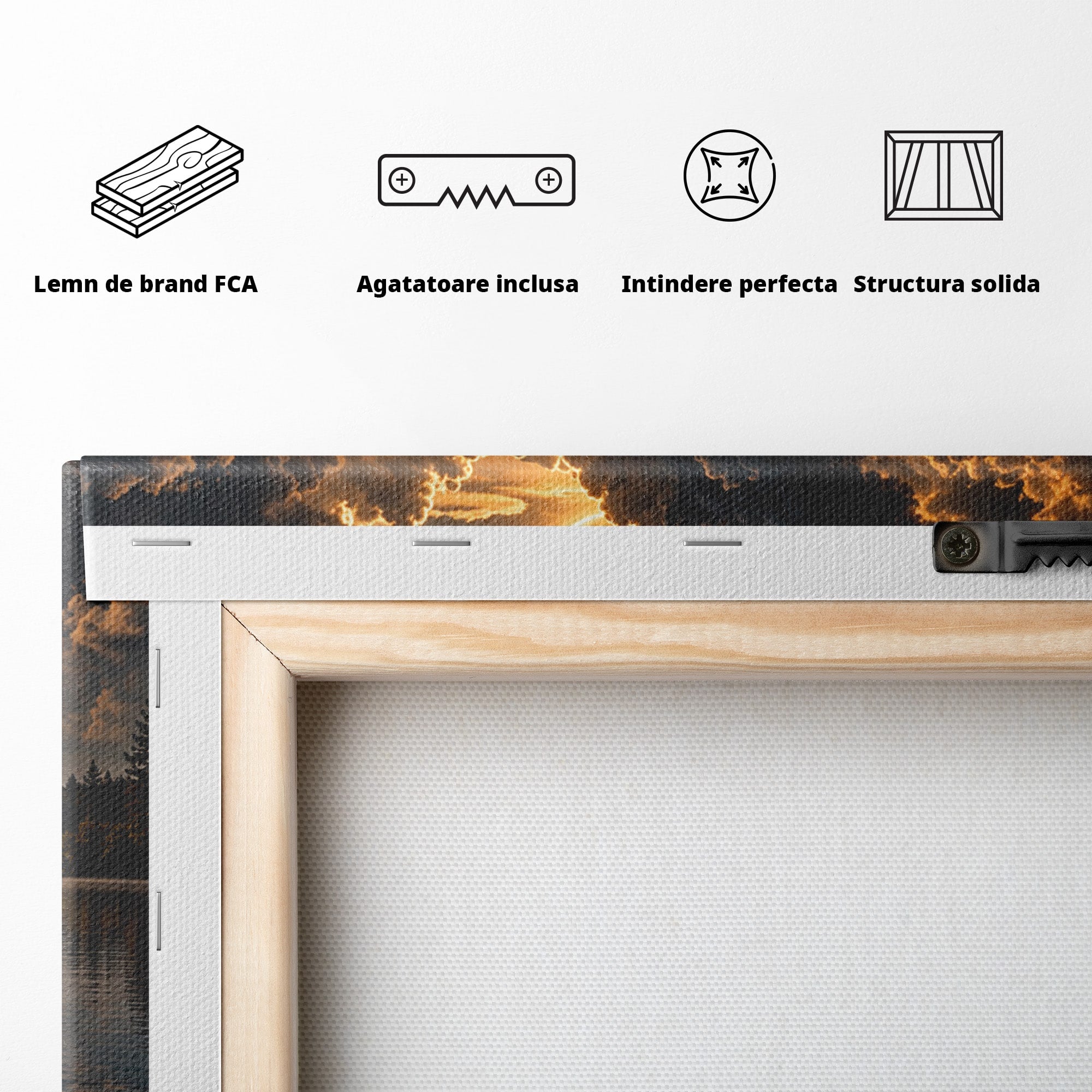 Tablou Canvas Premium LuxCanva® U1163, Cartea Magica La Apus, Lac, Natura, Mister, Carte, Apus, Living, Dormitor, Culori Vibrante