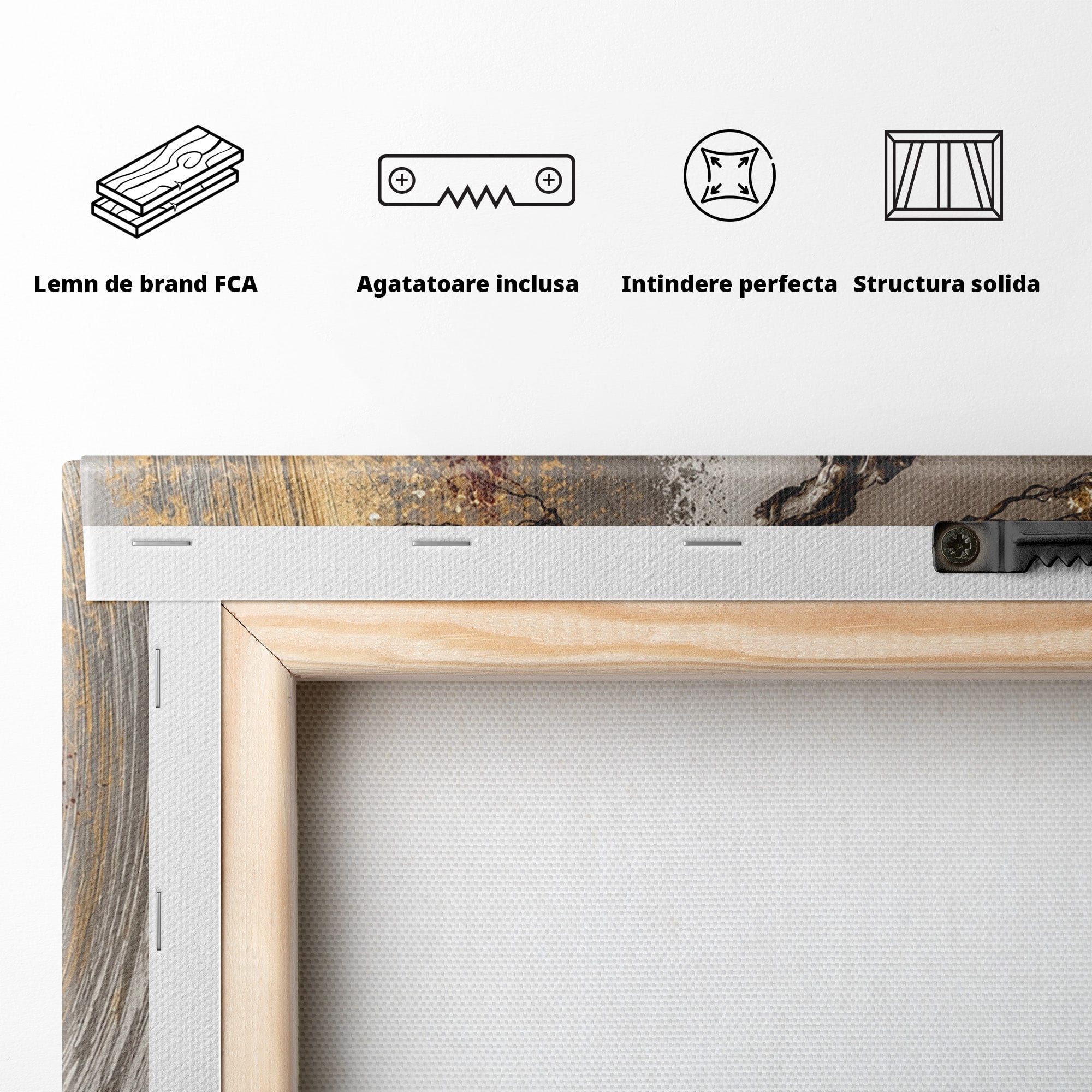Tablou Canvas Premium LuxCanva® U1165, Arborele Aurit, Abstract, Arta, Arbore, Living, Eleganta, Culori Vibrante
