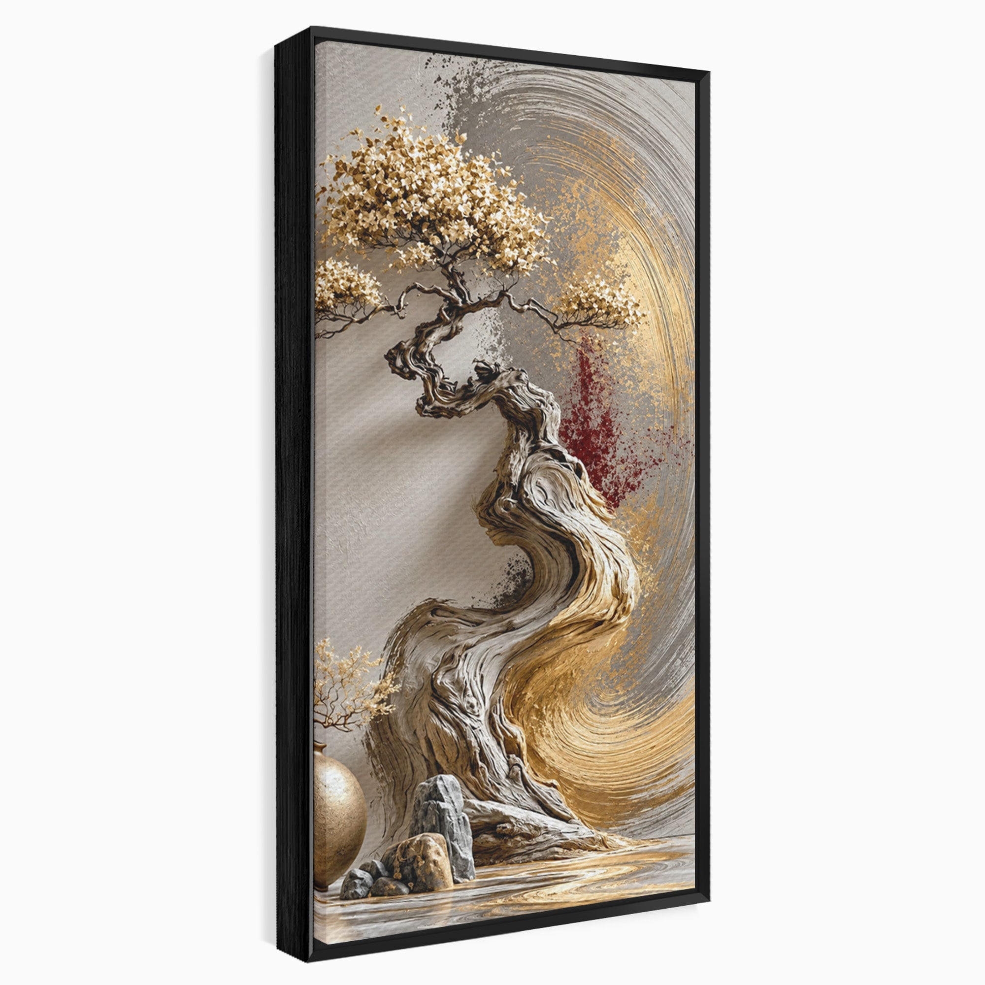 Tablou Canvas Premium LuxCanva® U1165, Arborele Aurit, Abstract, Arta, Arbore, Living, Eleganta, Culori Vibrante