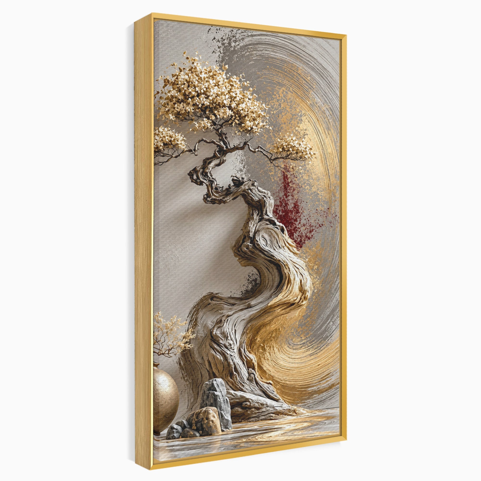 Tablou Canvas Premium LuxCanva® U1165, Arborele Aurit, Abstract, Arta, Arbore, Living, Eleganta, Culori Vibrante
