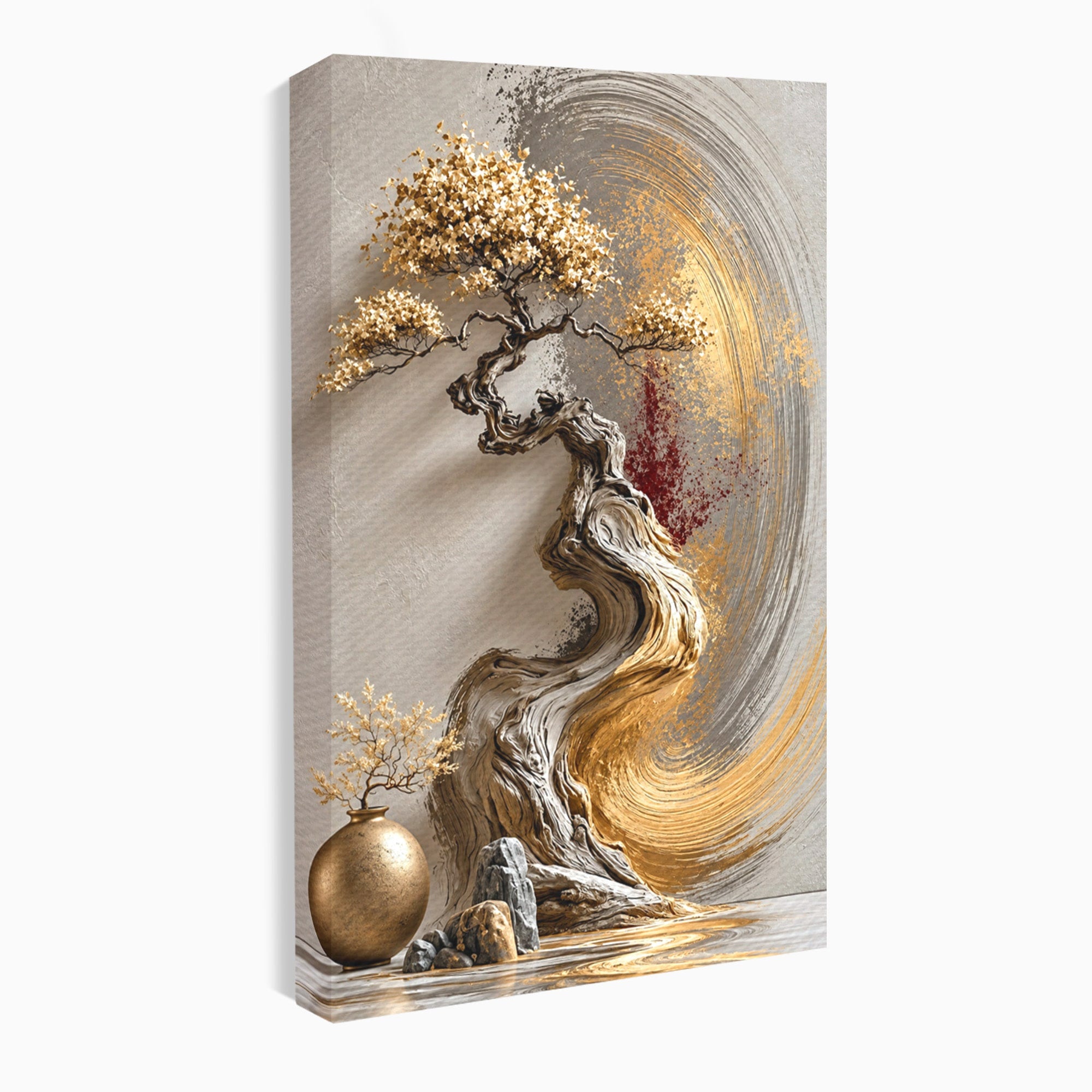 Tablou Canvas Premium LuxCanva® U1165, Arborele Aurit, Abstract, Arta, Arbore, Living, Eleganta, Culori Vibrante