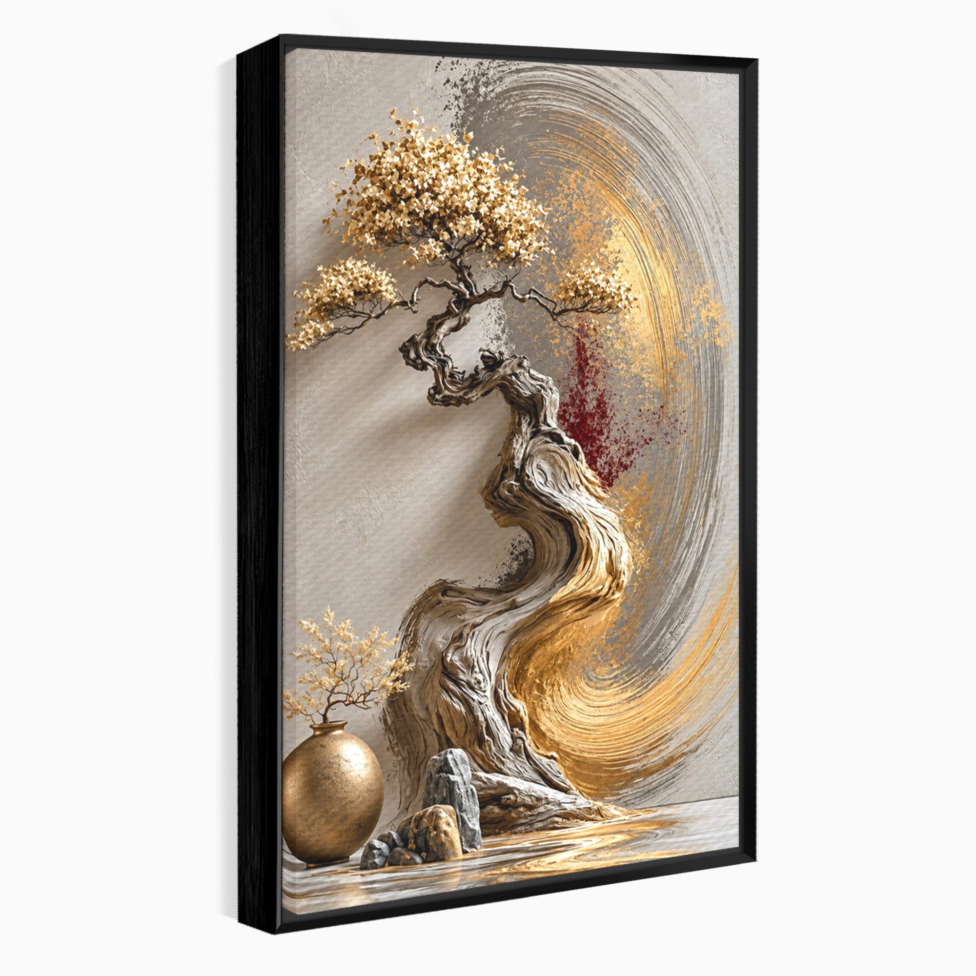 Tablou Canvas Premium LuxCanva® U1165, Arborele Aurit, Abstract, Arta, Arbore, Living, Eleganta, Culori Vibrante