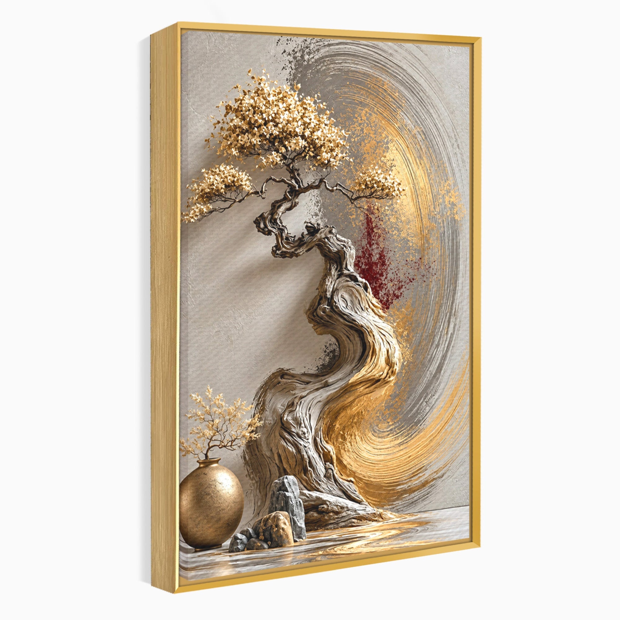 Tablou Canvas Premium LuxCanva® U1165, Arborele Aurit, Abstract, Arta, Arbore, Living, Eleganta, Culori Vibrante