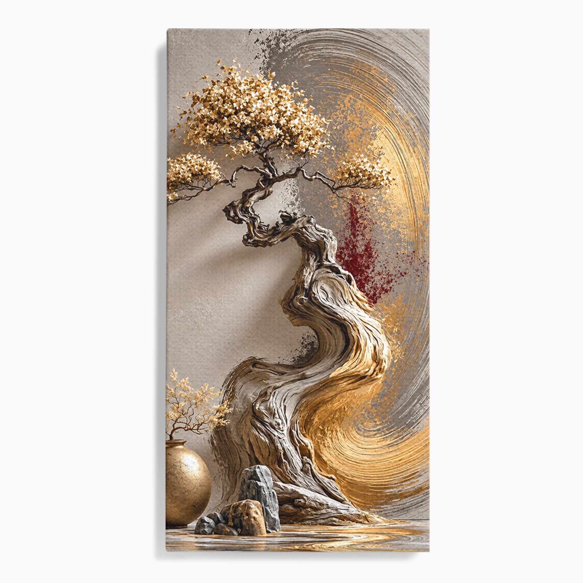 Tablou Canvas Premium LuxCanva® U1165, Arborele Aurit, Abstract, Arta, Arbore, Living, Eleganta, Culori Vibrante