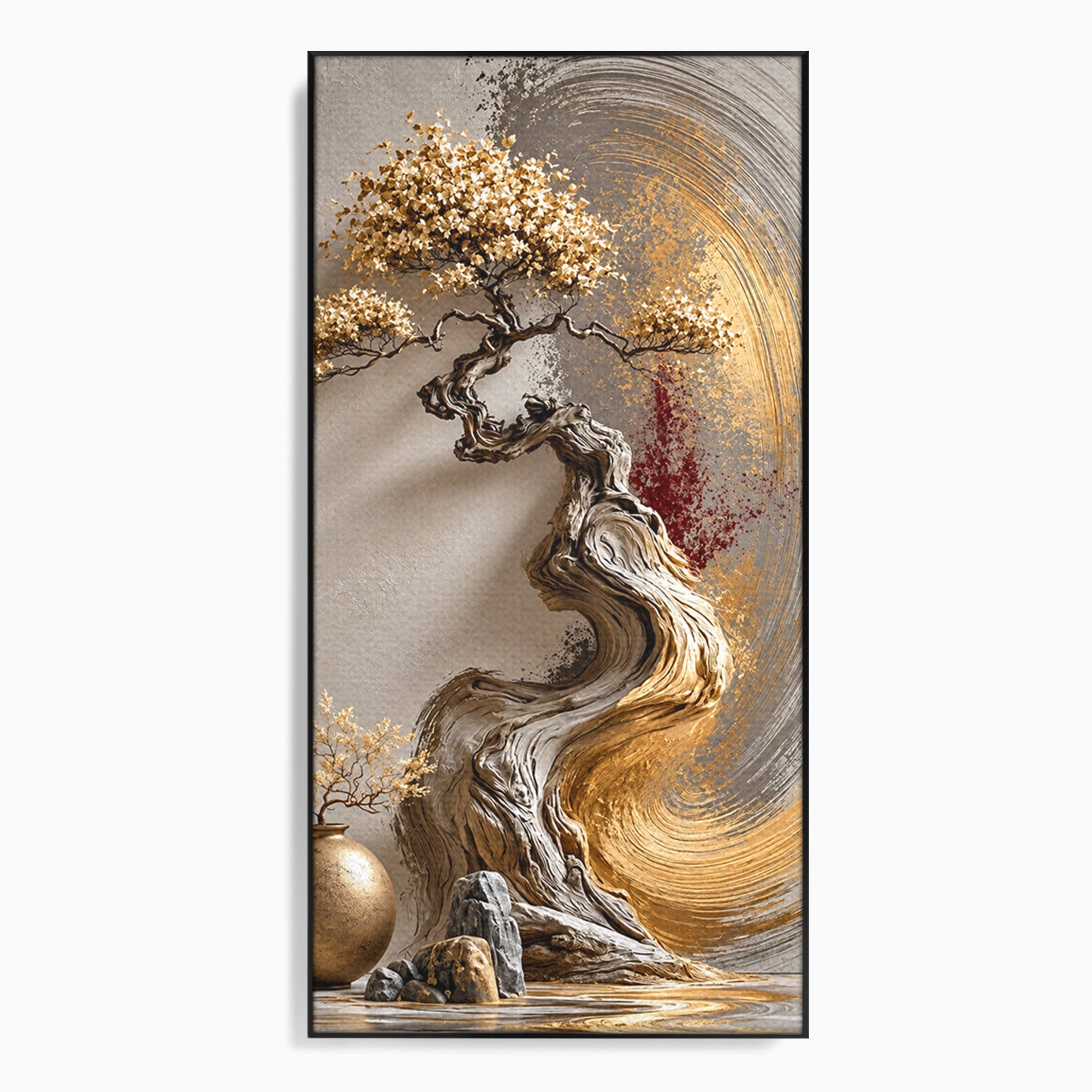 Tablou Canvas Premium LuxCanva® U1165, Arborele Aurit, Abstract, Arta, Arbore, Living, Eleganta, Culori Vibrante