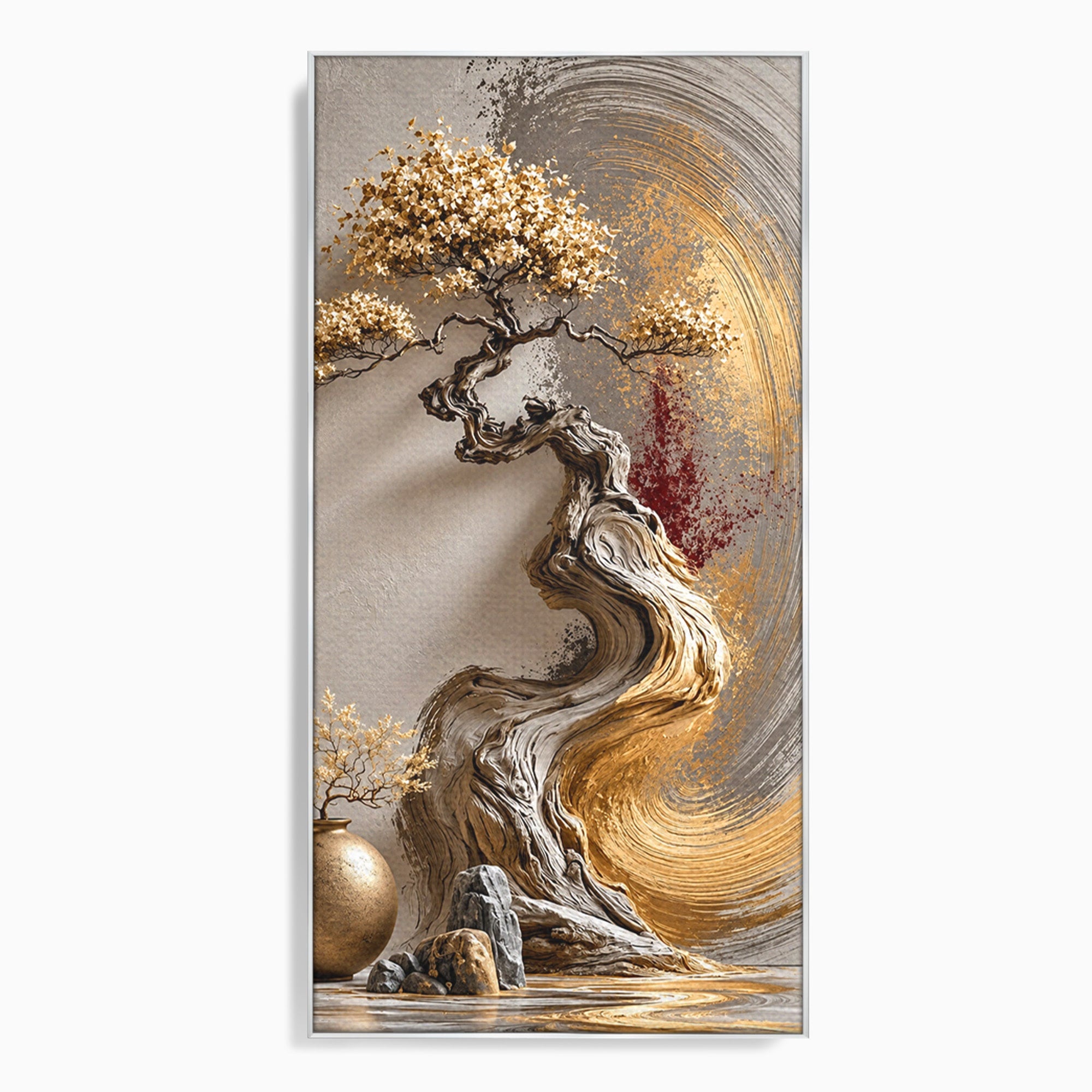 Tablou Canvas Premium LuxCanva® U1165, Arborele Aurit, Abstract, Arta, Arbore, Living, Eleganta, Culori Vibrante