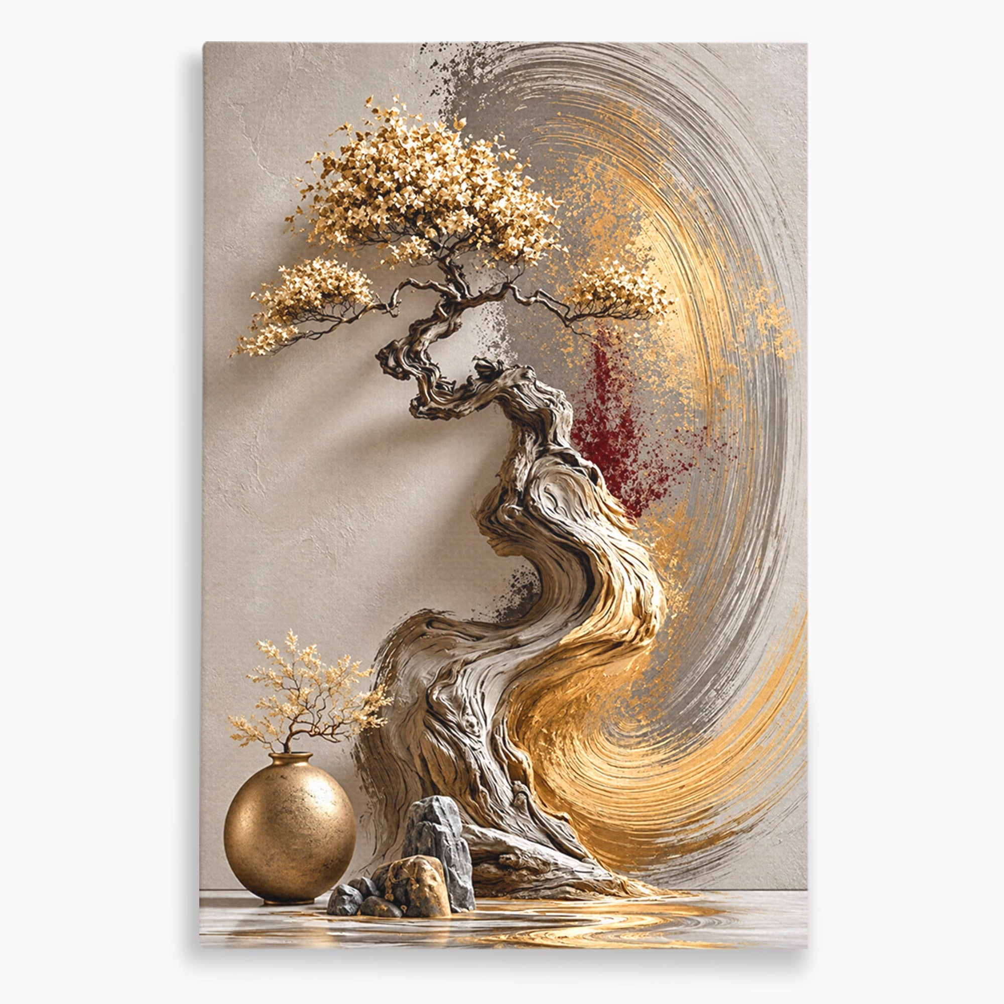 Tablou Canvas Premium LuxCanva® U1165, Arborele Aurit, Abstract, Arta, Arbore, Living, Eleganta, Culori Vibrante