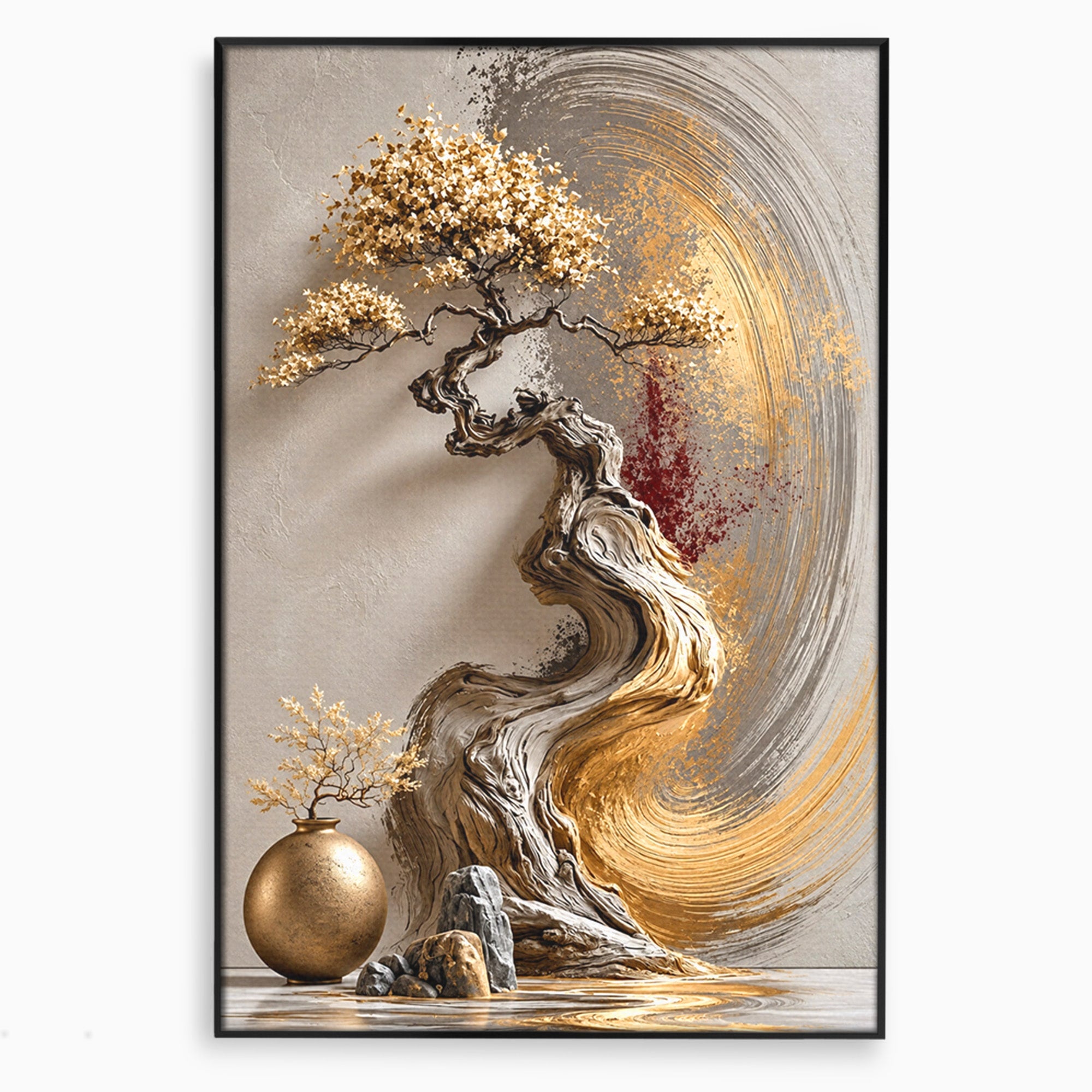 Tablou Canvas Premium LuxCanva® U1165, Arborele Aurit, Abstract, Arta, Arbore, Living, Eleganta, Culori Vibrante