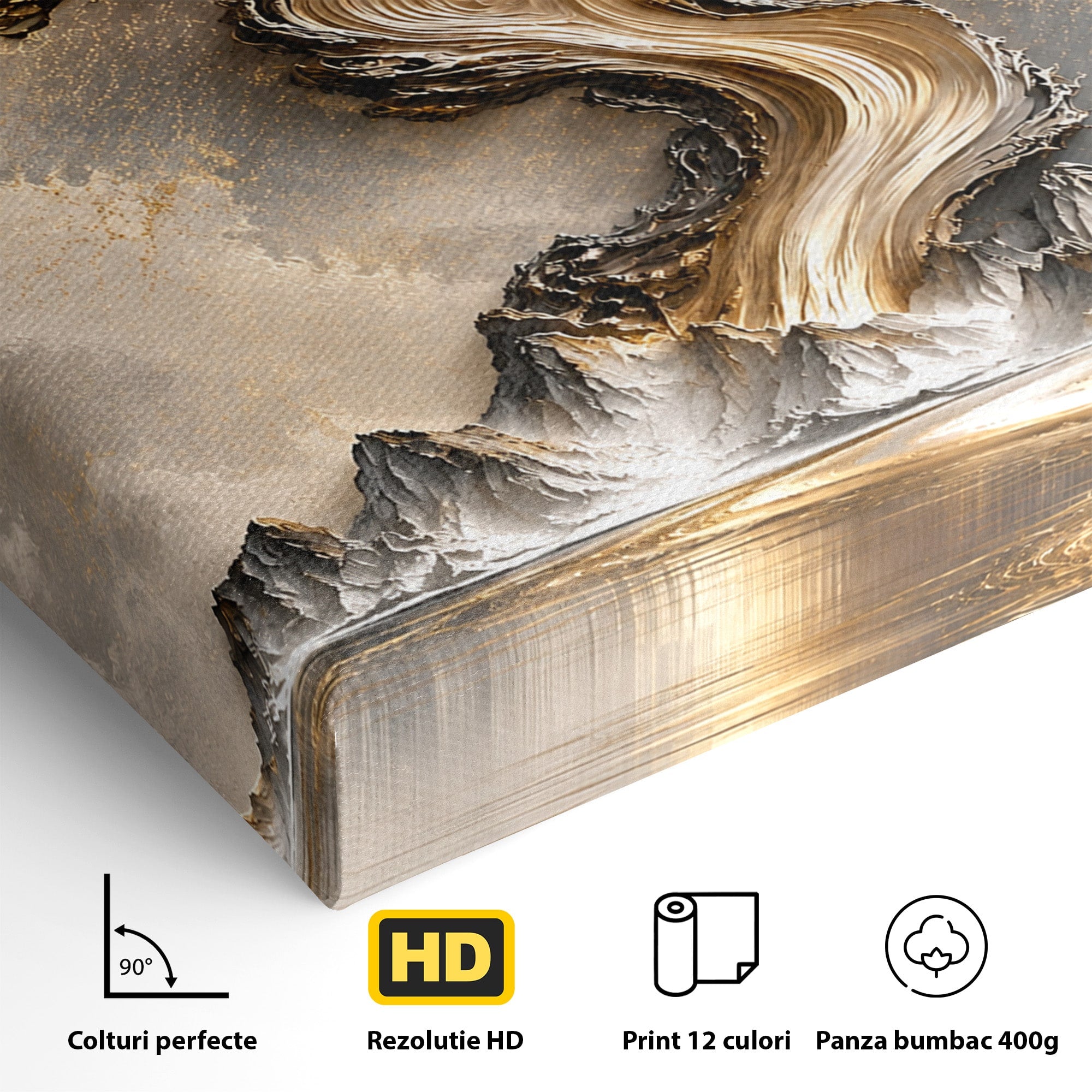 Tablou Canvas Premium LuxCanva® U1166, Arborele De Aur, Copac, Peisaj, Natura, Abstract, Living, Culori Vibrante