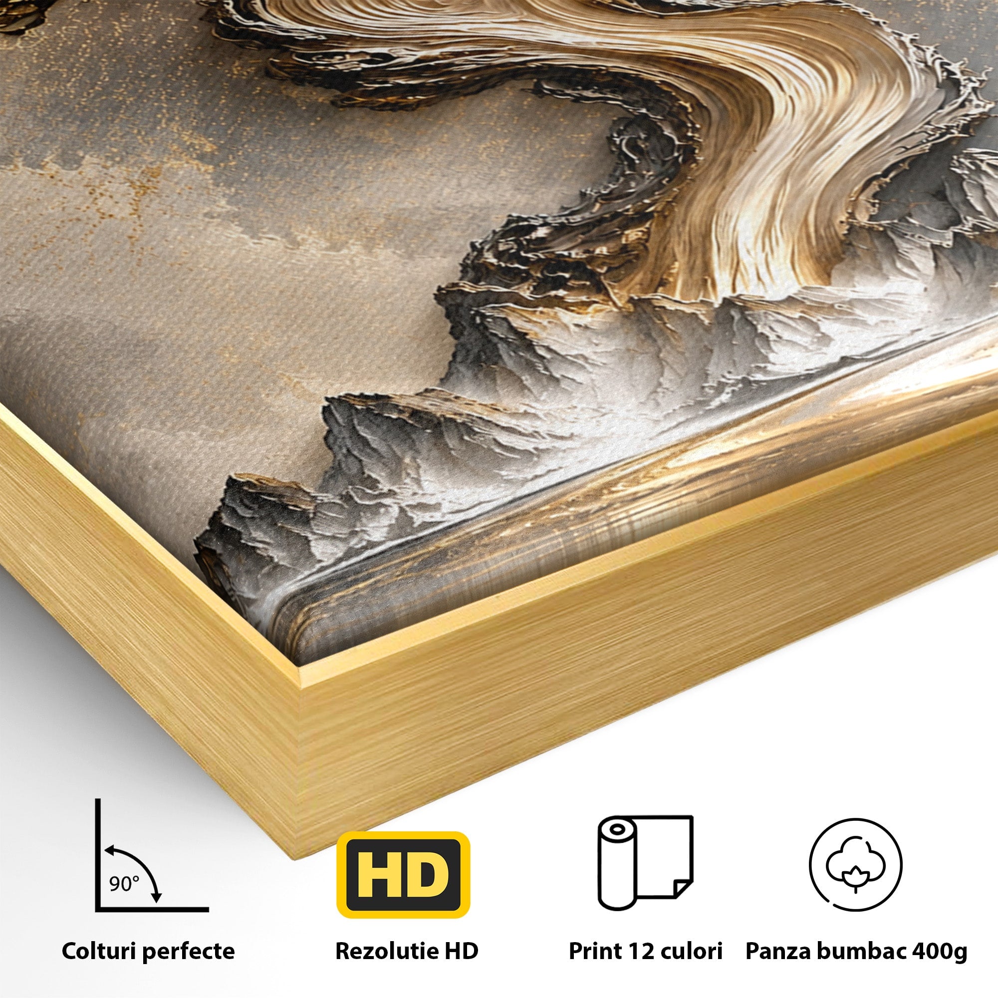Tablou Canvas Premium LuxCanva® U1166, Arborele De Aur, Copac, Peisaj, Natura, Abstract, Living, Culori Vibrante