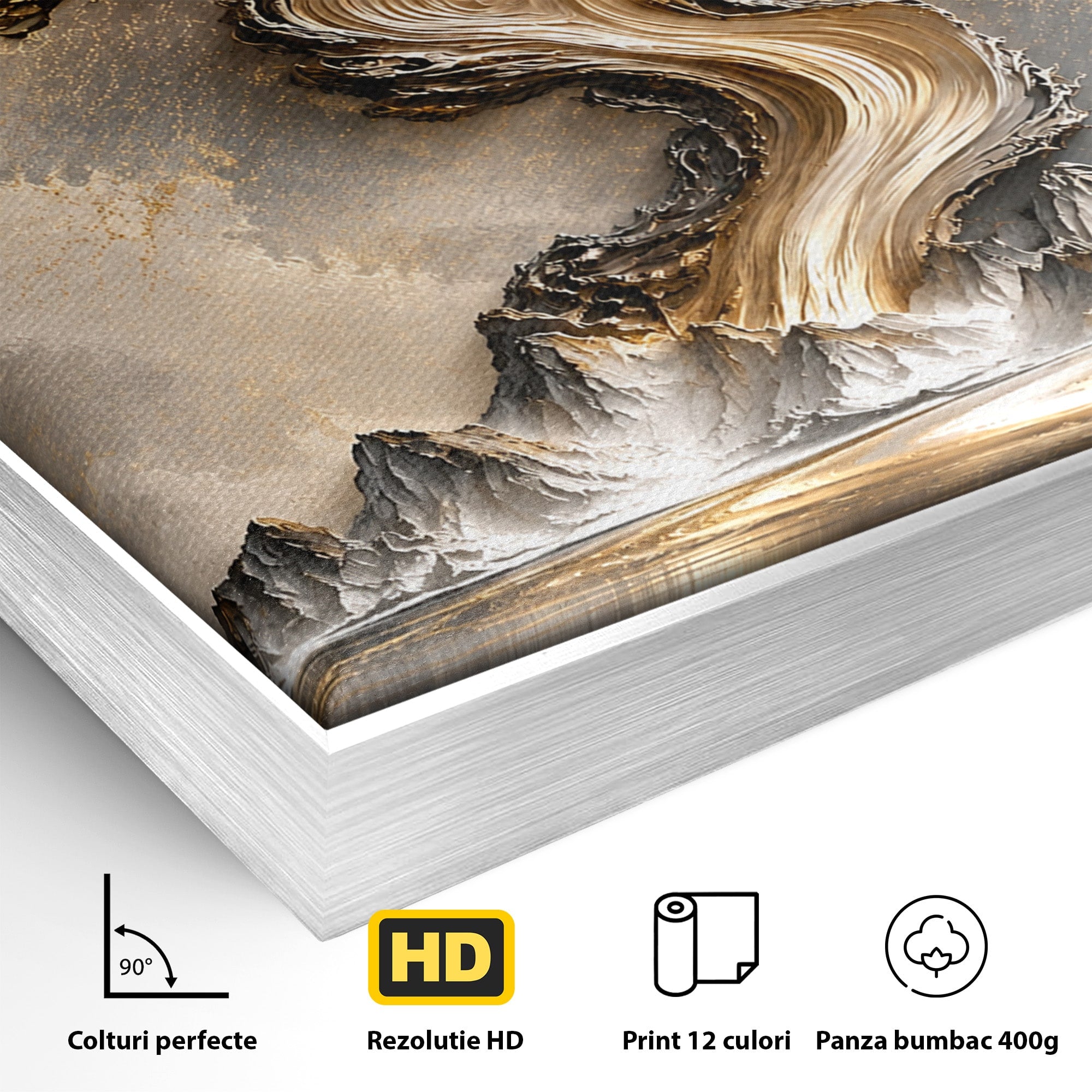 Tablou Canvas Premium LuxCanva® U1166, Arborele De Aur, Copac, Peisaj, Natura, Abstract, Living, Culori Vibrante