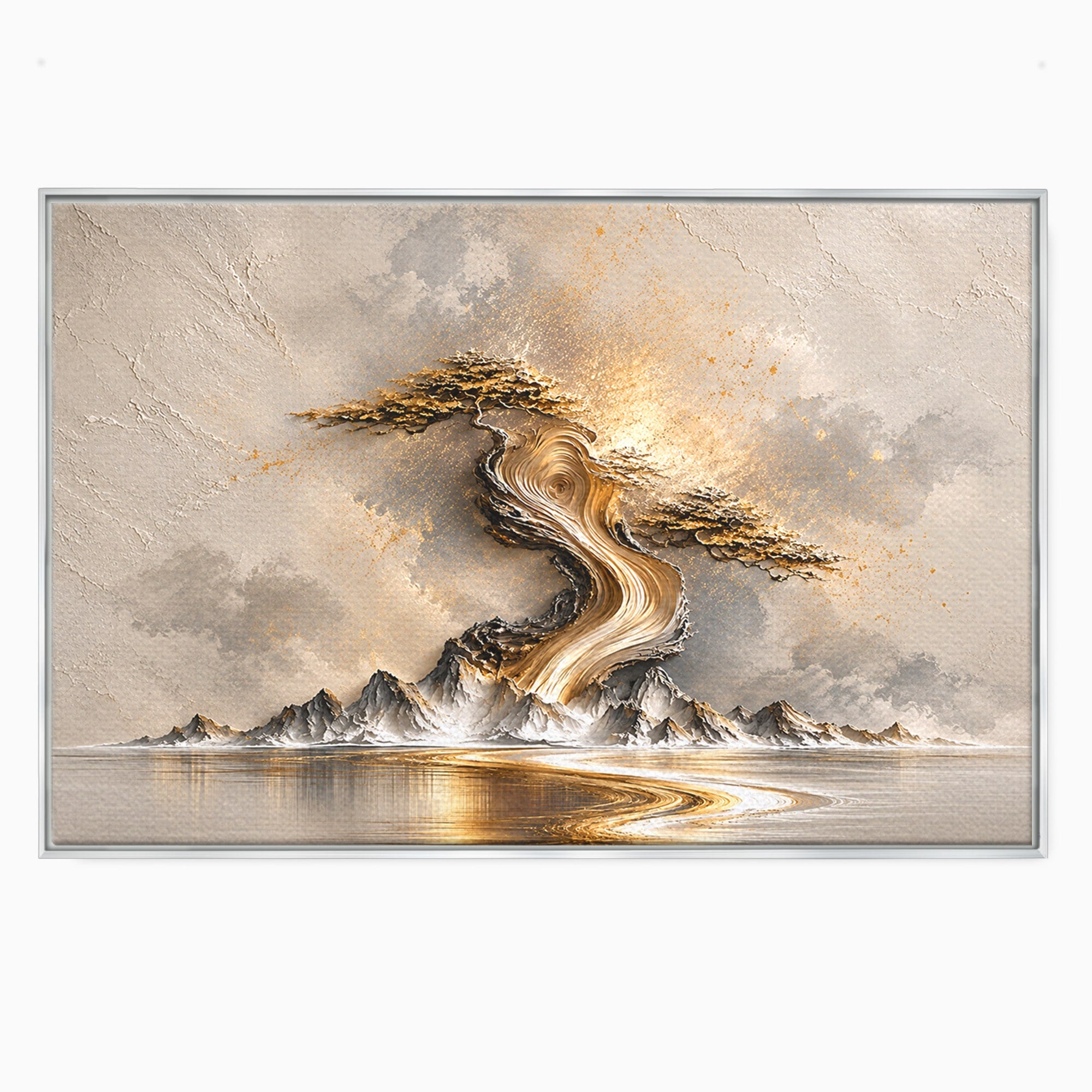Tablou Canvas Premium LuxCanva® U1166, Arborele De Aur, Copac, Peisaj, Natura, Abstract, Living, Culori Vibrante