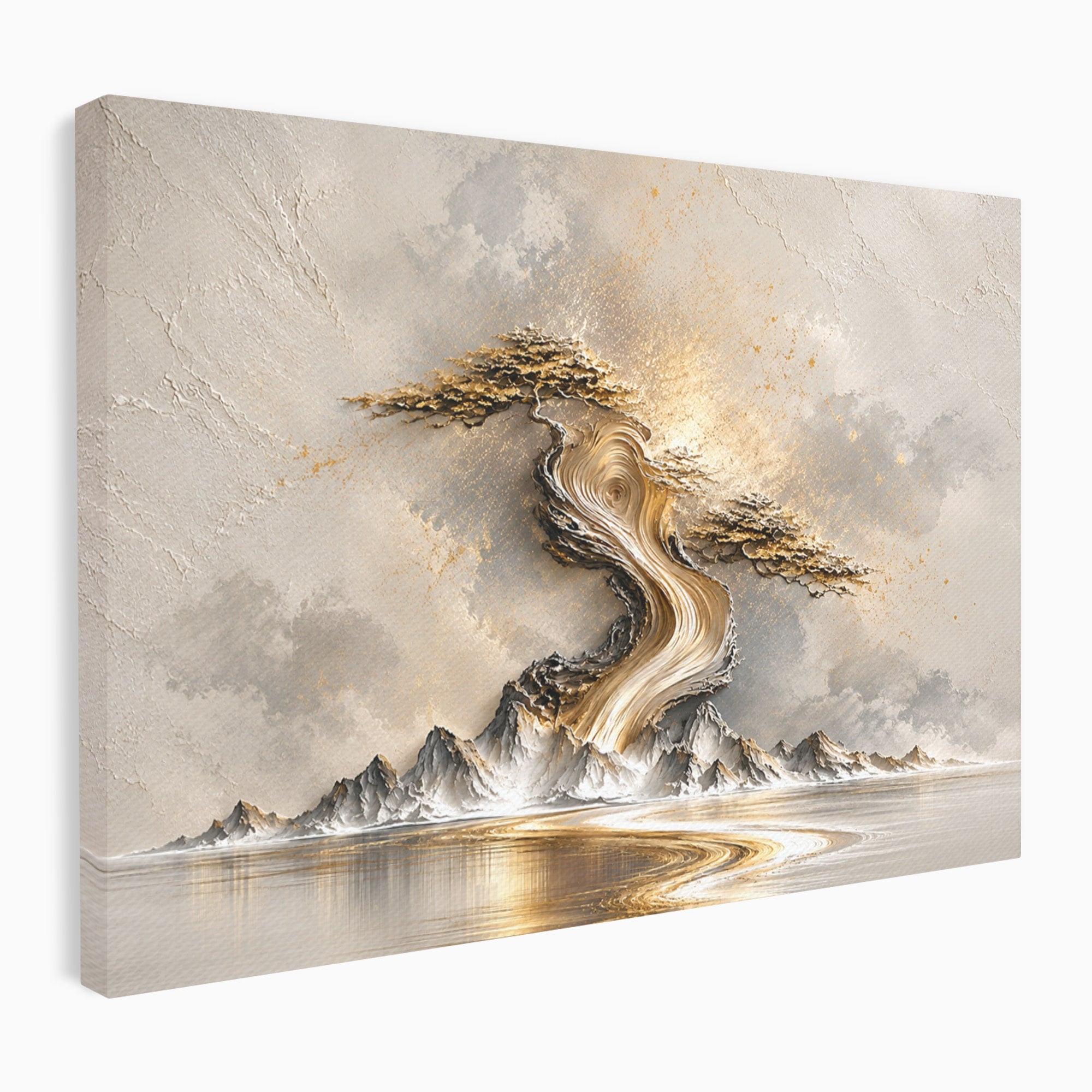 Tablou Canvas Premium LuxCanva® U1166, Arborele De Aur, Copac, Peisaj, Natura, Abstract, Living, Culori Vibrante