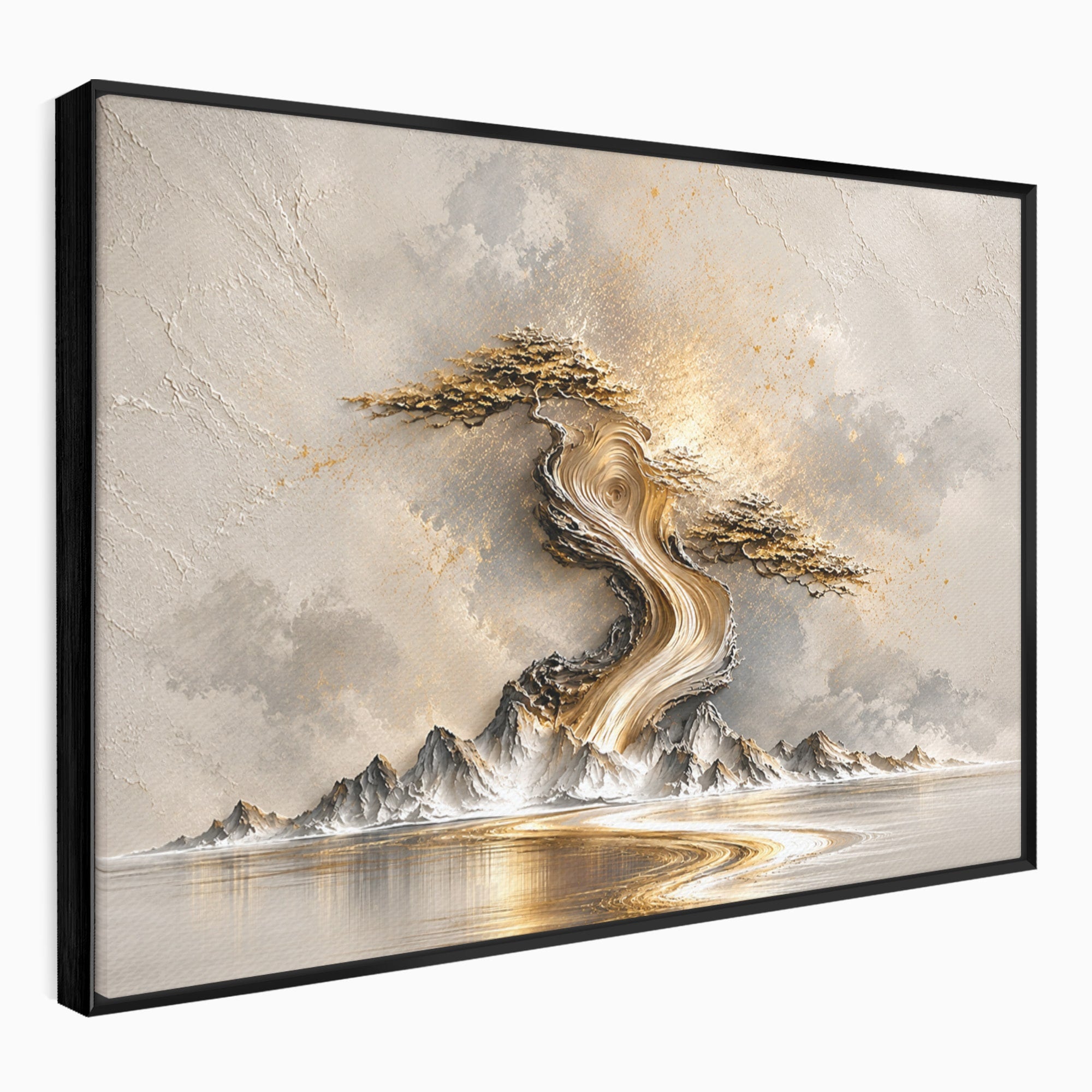 Tablou Canvas Premium LuxCanva® U1166, Arborele De Aur, Copac, Peisaj, Natura, Abstract, Living, Culori Vibrante