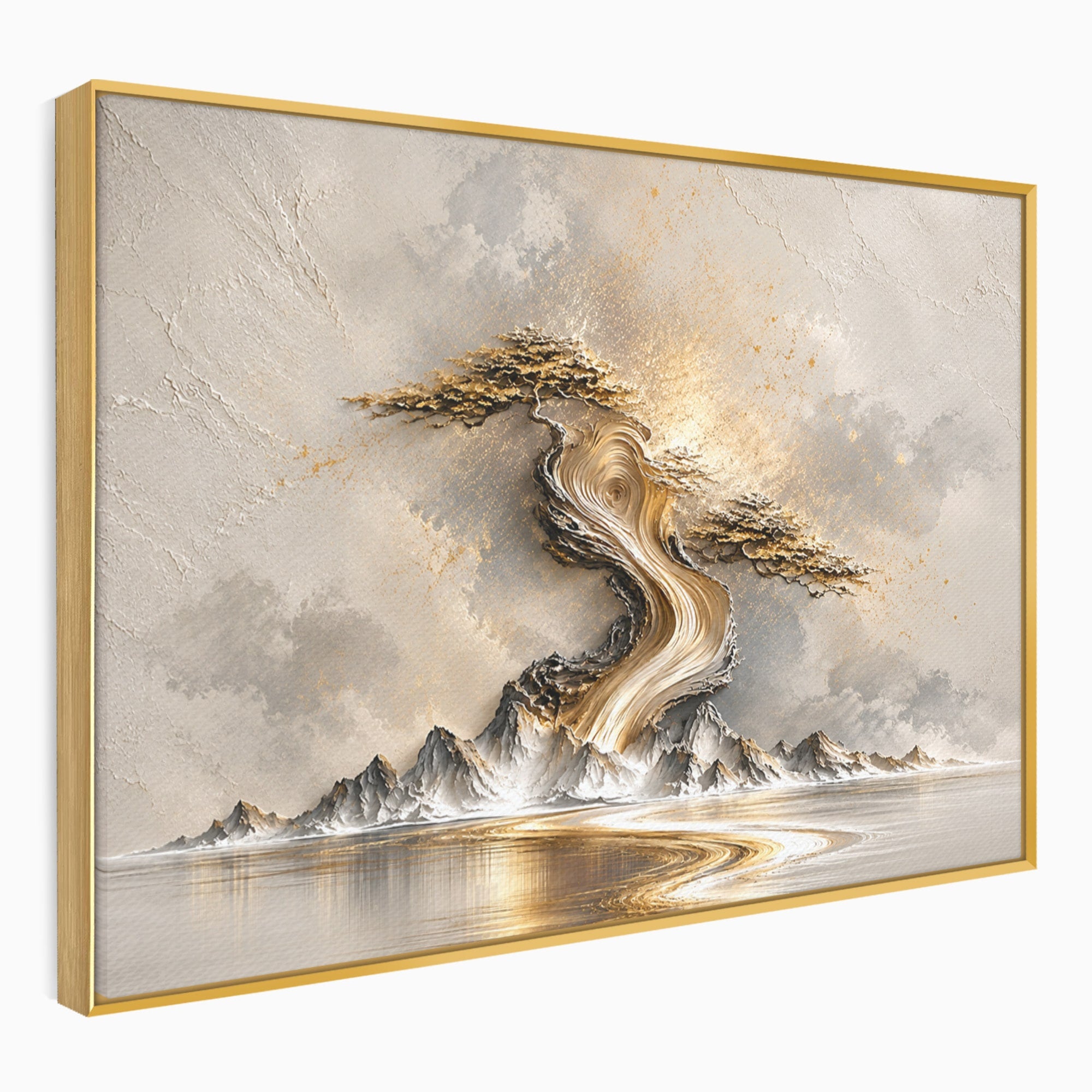 Tablou Canvas Premium LuxCanva® U1166, Arborele De Aur, Copac, Peisaj, Natura, Abstract, Living, Culori Vibrante