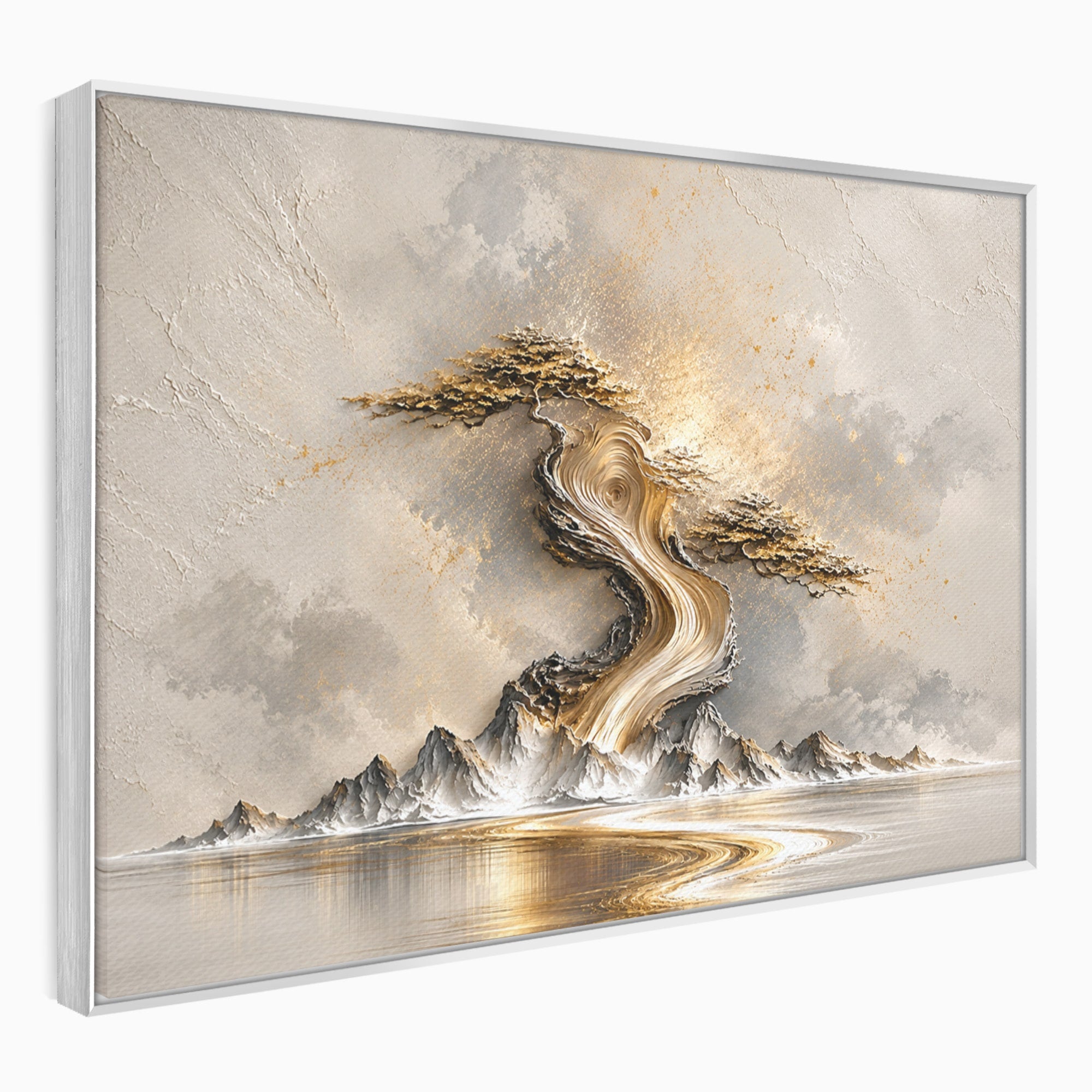 Tablou Canvas Premium LuxCanva® U1166, Arborele De Aur, Copac, Peisaj, Natura, Abstract, Living, Culori Vibrante