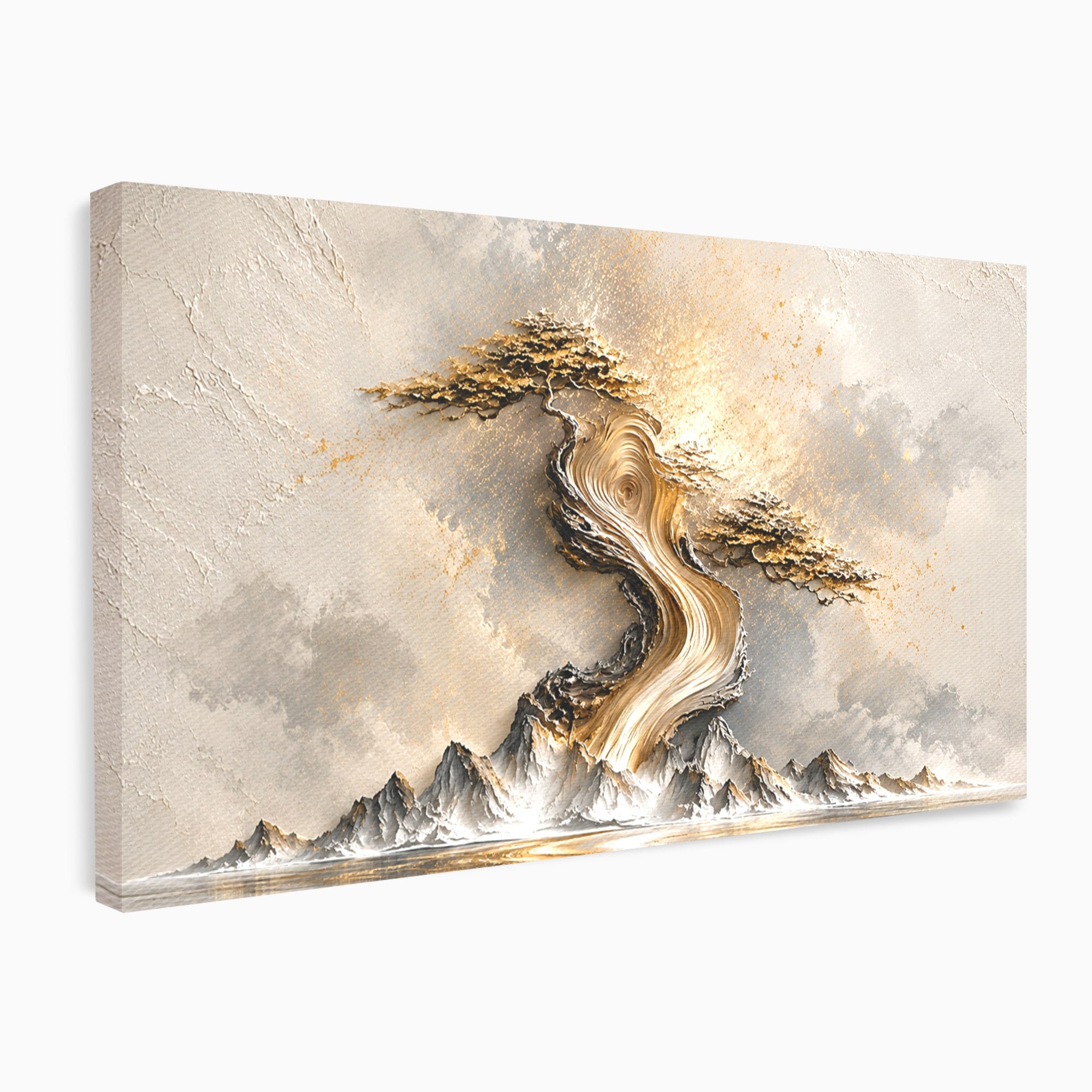Tablou Canvas Premium LuxCanva® U1166, Arborele De Aur, Copac, Peisaj, Natura, Abstract, Living, Culori Vibrante