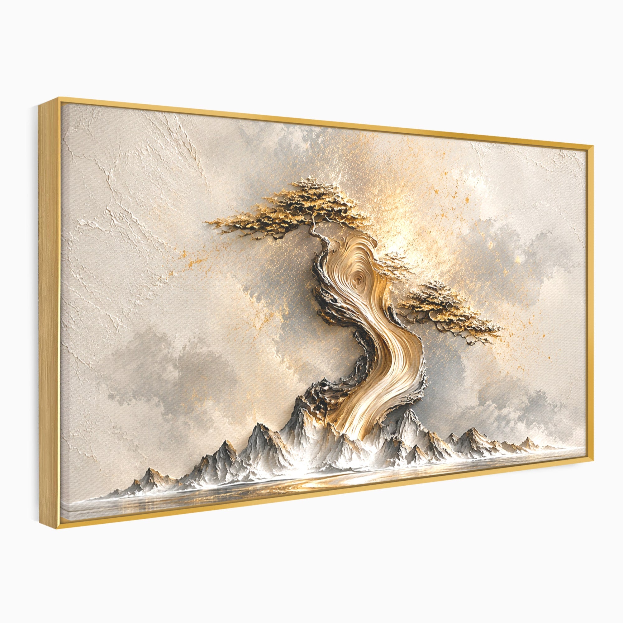 Tablou Canvas Premium LuxCanva® U1166, Arborele De Aur, Copac, Peisaj, Natura, Abstract, Living, Culori Vibrante