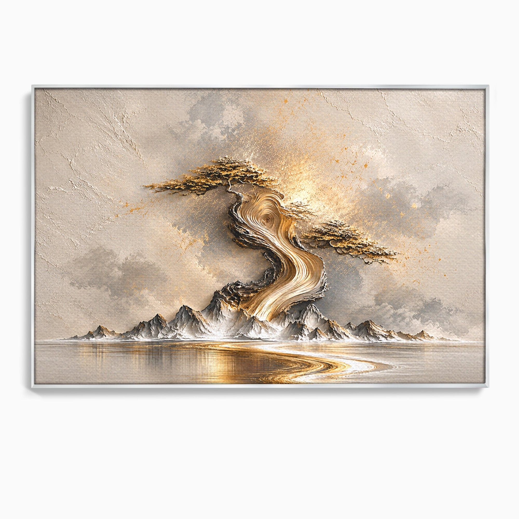 Tablou Canvas Premium LuxCanva® U1166, Arborele De Aur, Copac, Peisaj, Natura, Abstract, Living, Culori Vibrante