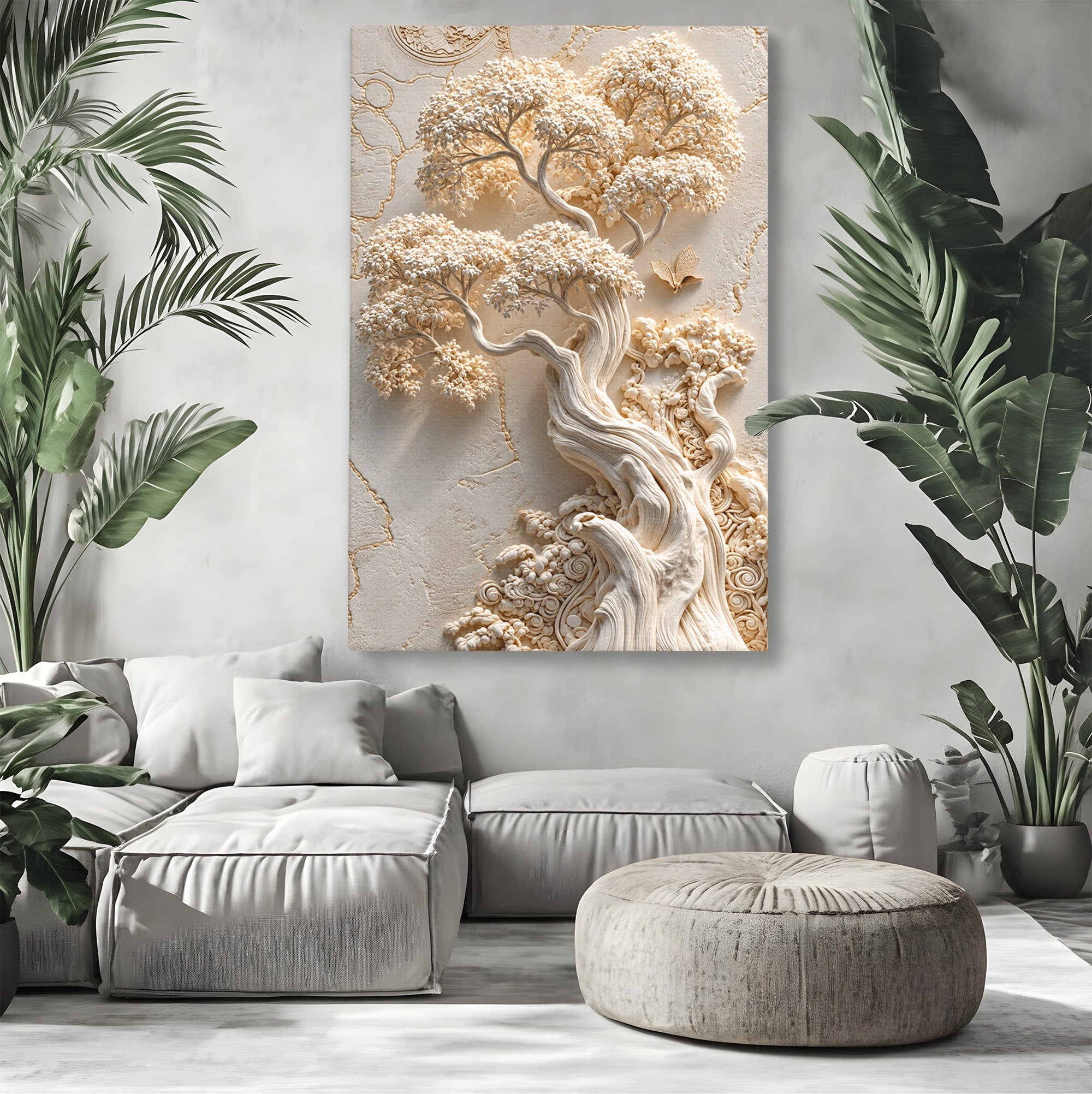 Tablou Canvas Premium LuxCanva® U1168, Arborele Elegantei, Copac, Natura, Relief, Hol, Dormitor, Culori Vibrante