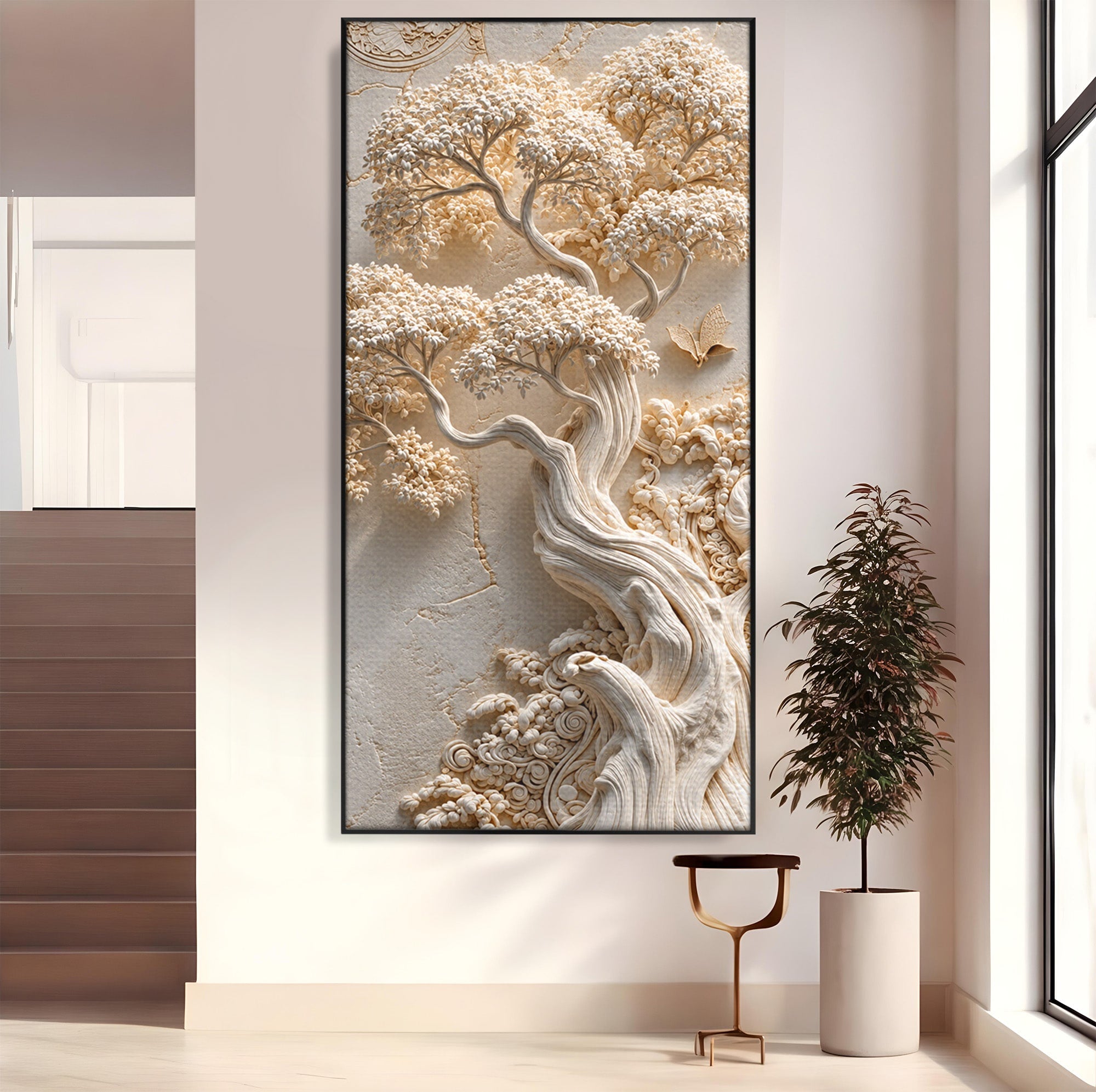 Tablou Canvas Premium LuxCanva® U1168, Arborele Elegantei, Copac, Natura, Relief, Hol, Dormitor, Culori Vibrante