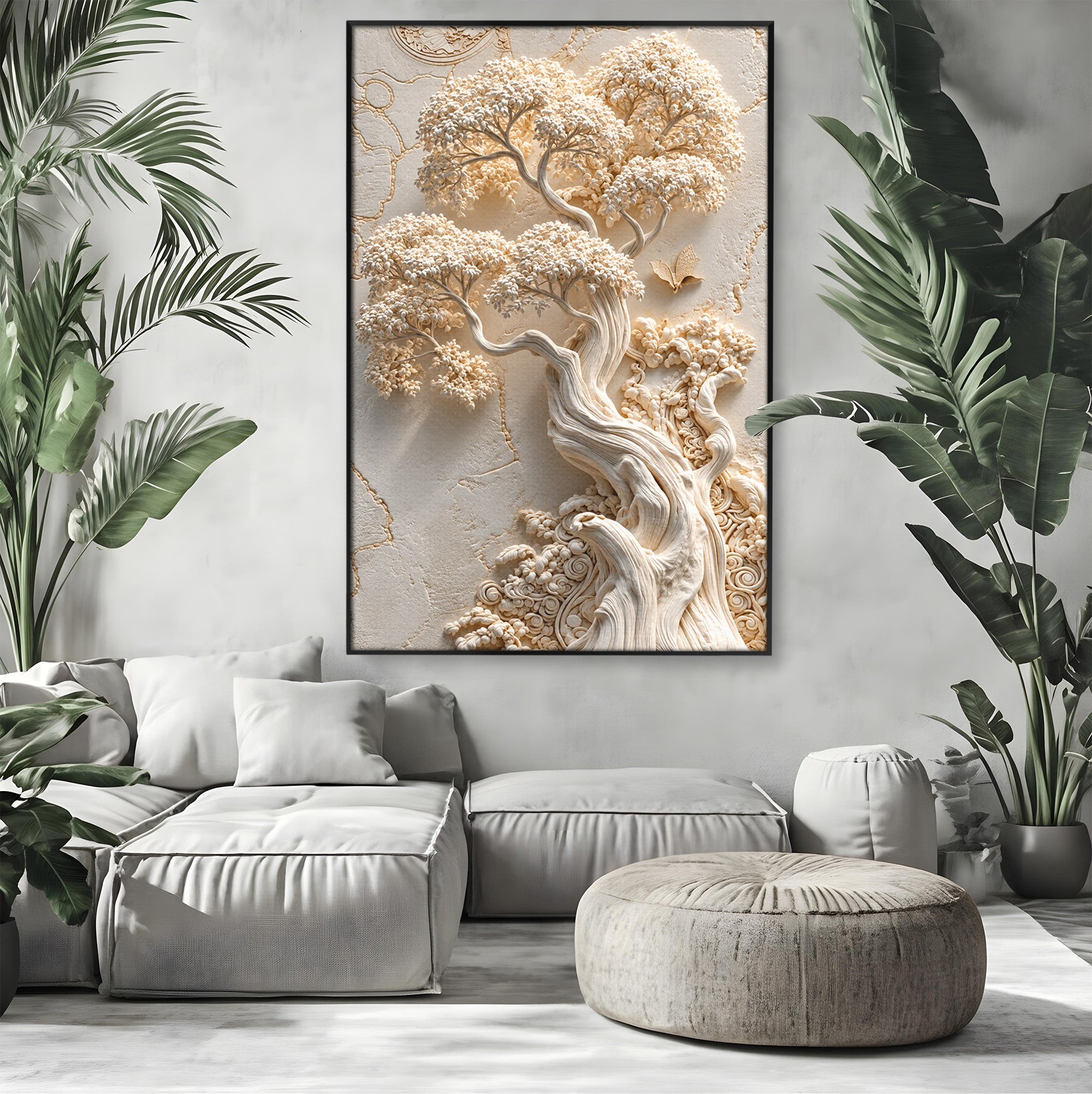 Tablou Canvas Premium LuxCanva® U1168, Arborele Elegantei, Copac, Natura, Relief, Hol, Dormitor, Culori Vibrante
