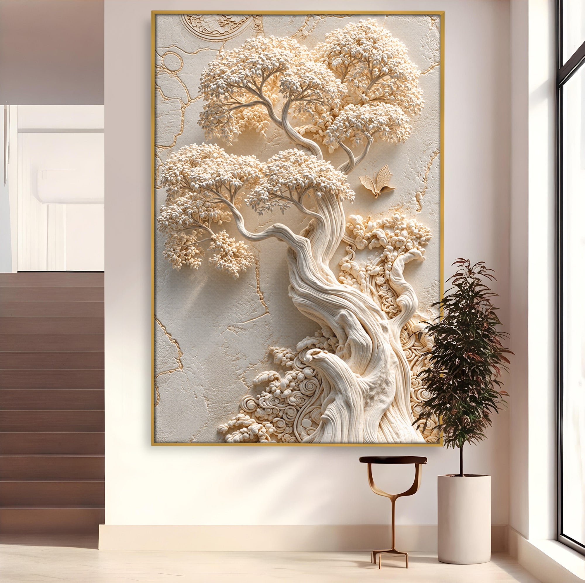 Tablou Canvas Premium LuxCanva® U1168, Arborele Elegantei, Copac, Natura, Relief, Hol, Dormitor, Culori Vibrante