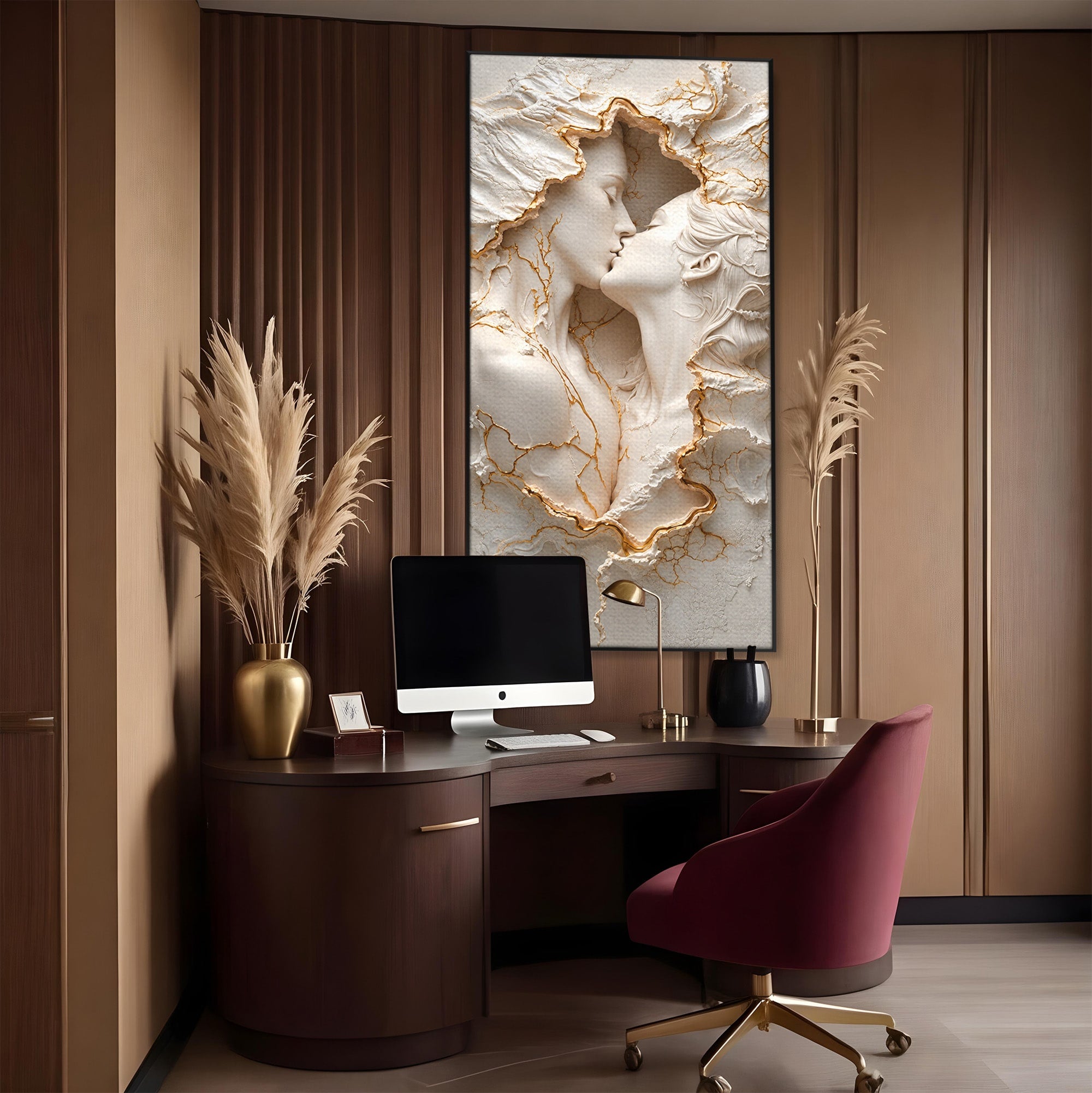 Tablou Canvas Premium LuxCanva® U1170, Sarutul Etern, Cuplu, Iubire, Romantic, Arta, Dormitor, Living, Culori Vibrante