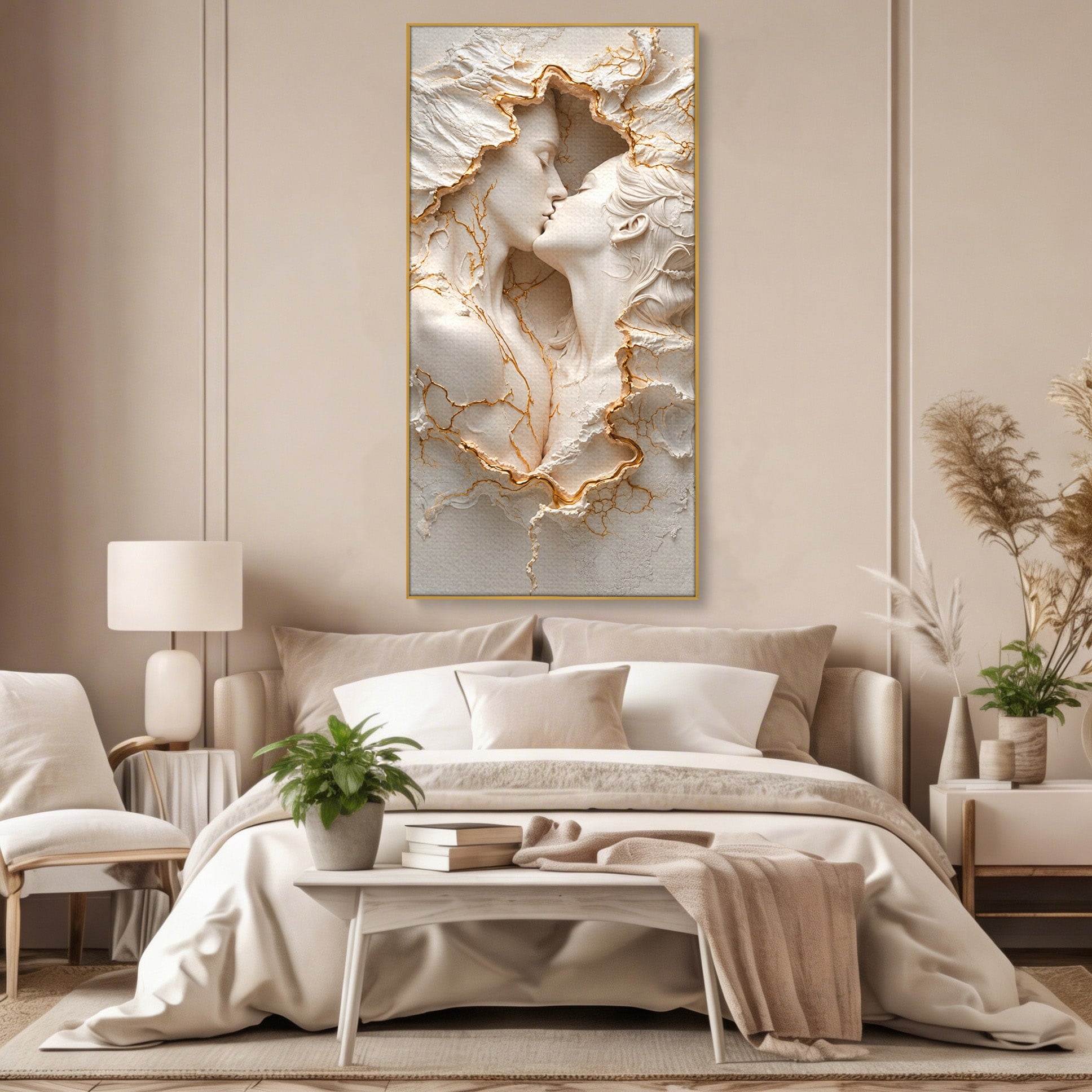 Tablou Canvas Premium LuxCanva® U1170, Sarutul Etern, Cuplu, Iubire, Romantic, Arta, Dormitor, Living, Culori Vibrante