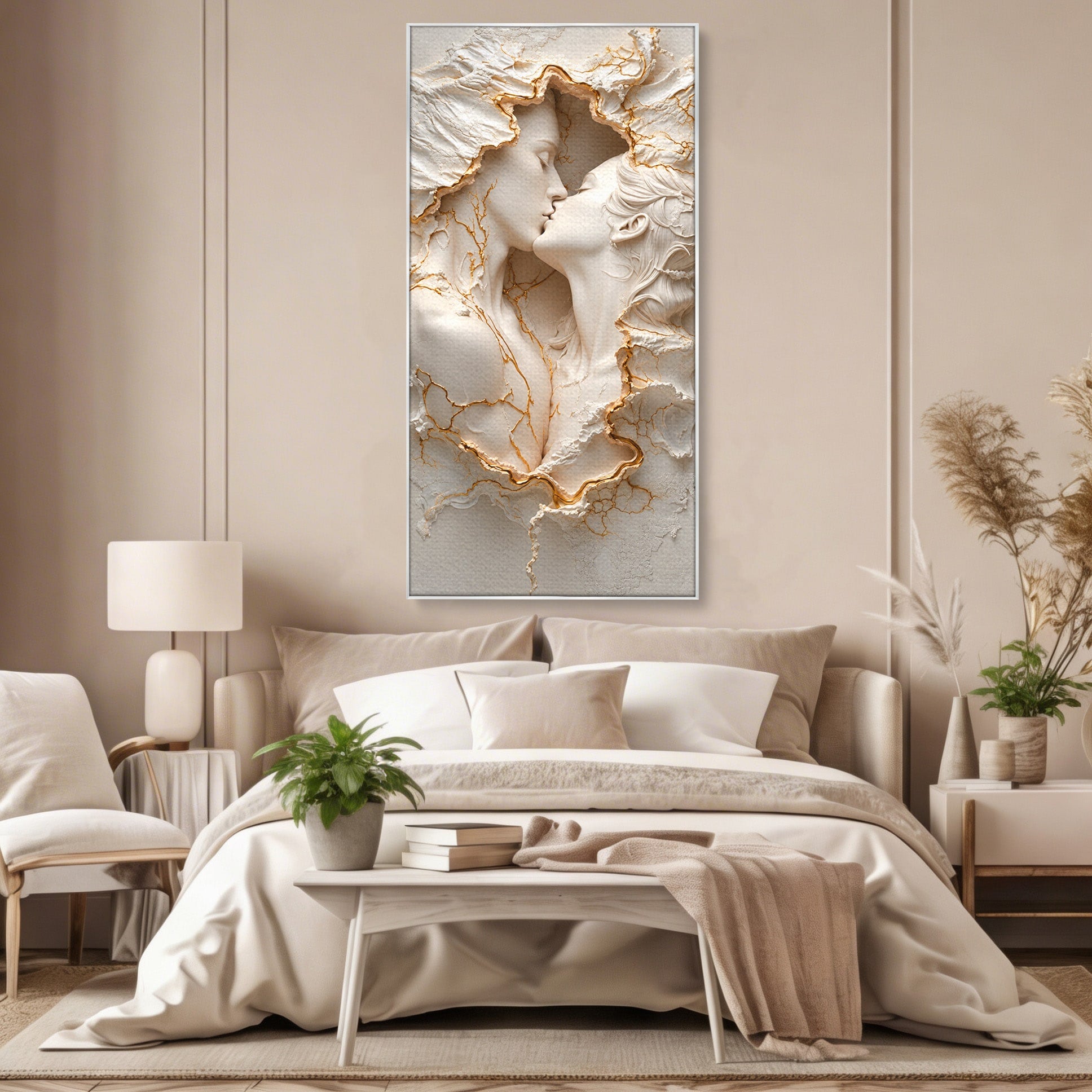 Tablou Canvas Premium LuxCanva® U1170, Sarutul Etern, Cuplu, Iubire, Romantic, Arta, Dormitor, Living, Culori Vibrante