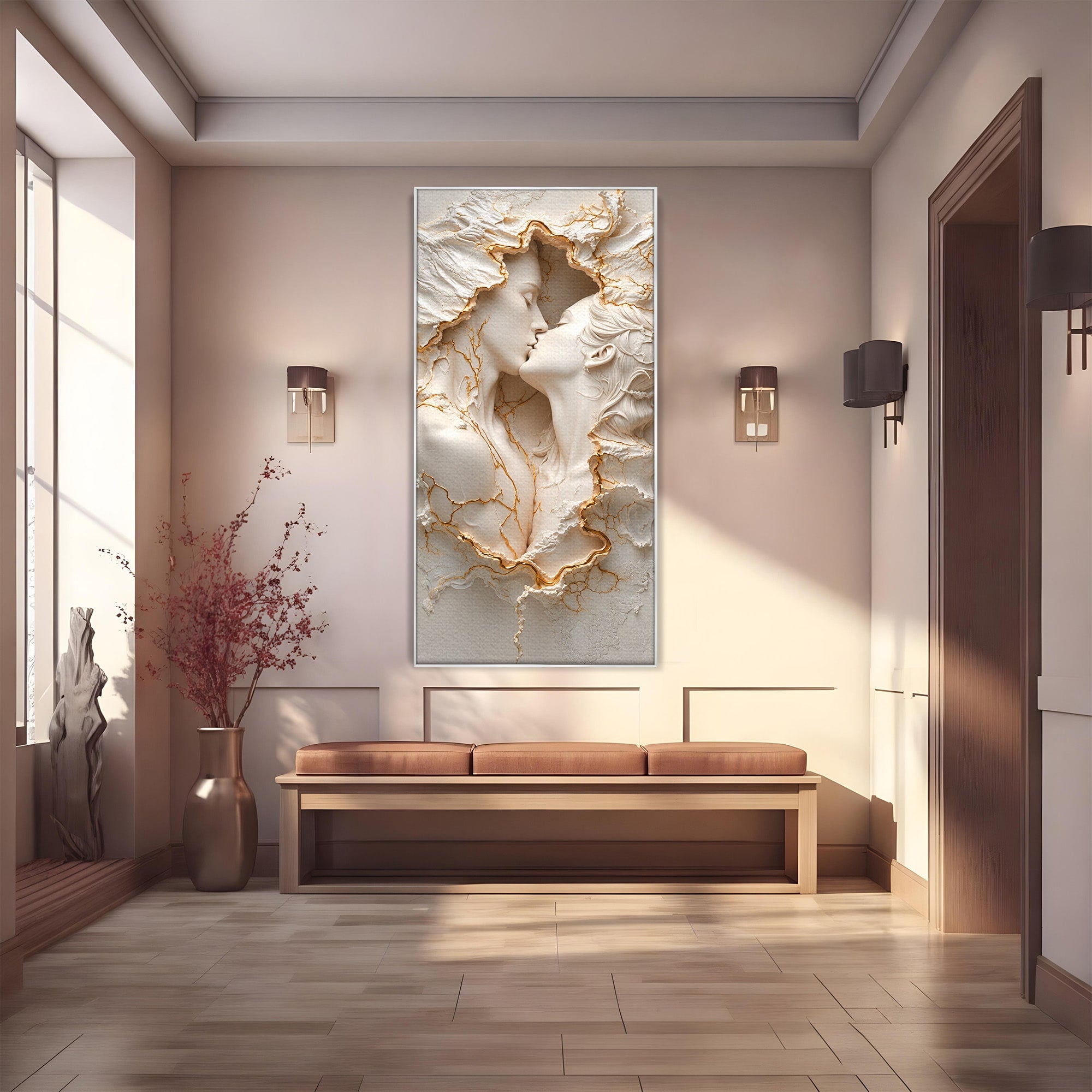 Tablou Canvas Premium LuxCanva® U1170, Sarutul Etern, Cuplu, Iubire, Romantic, Arta, Dormitor, Living, Culori Vibrante