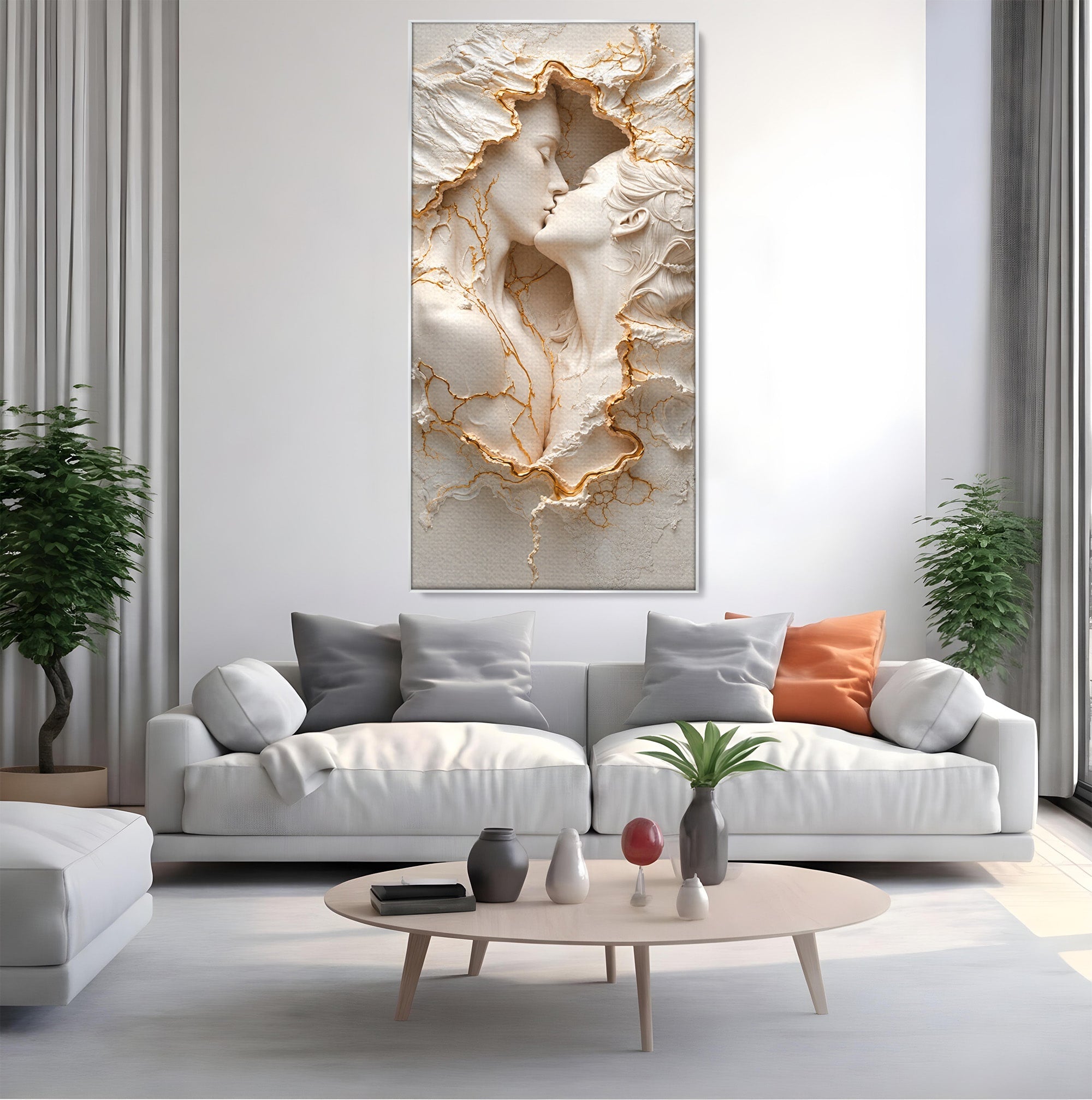 Tablou Canvas Premium LuxCanva® U1170, Sarutul Etern, Cuplu, Iubire, Romantic, Arta, Dormitor, Living, Culori Vibrante