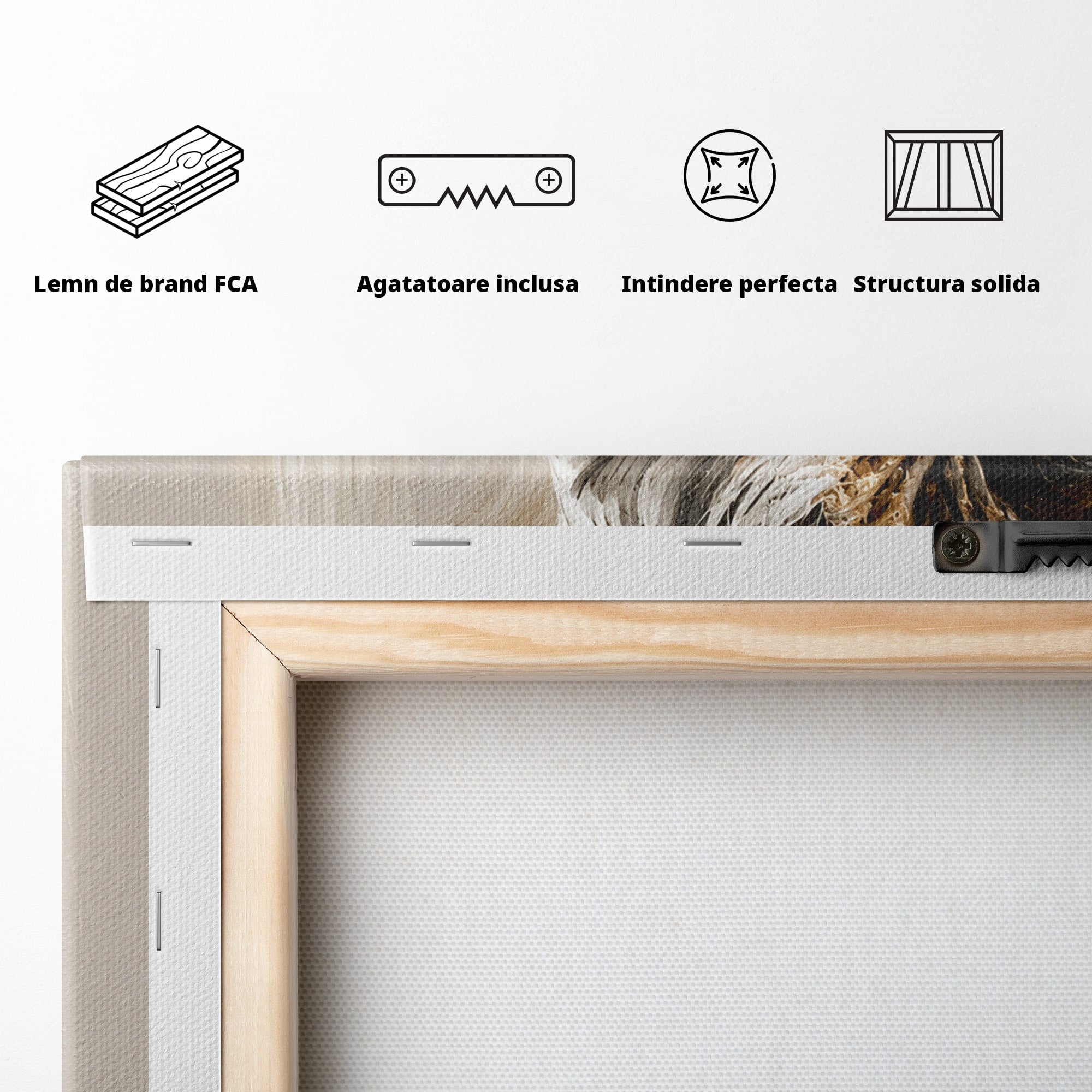 Tablou Canvas Premium LuxCanva® U1171, Chipuri In Arbore, Abstract, Textura, Arbore, Chipuri, Living, Culori Vibrante