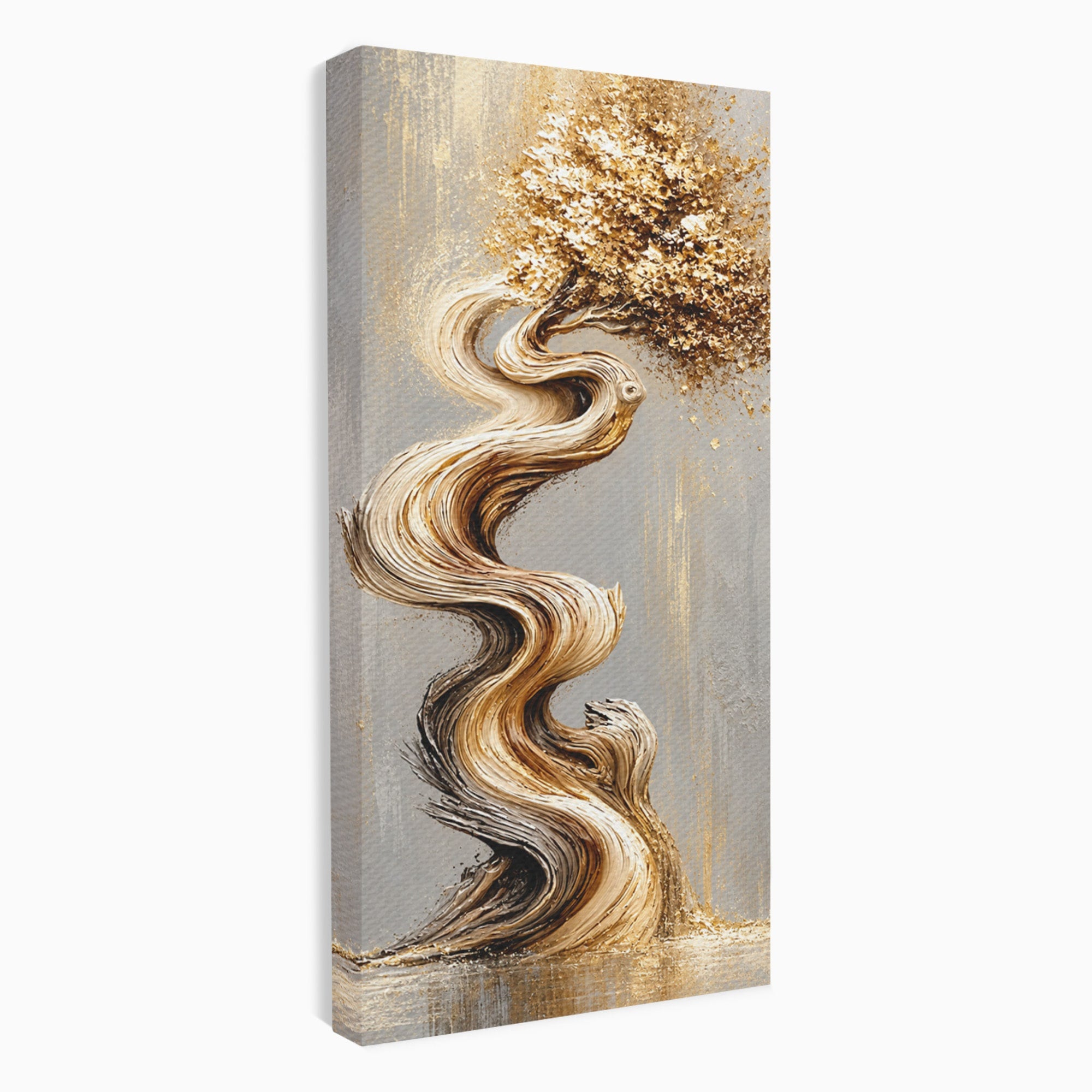 Tablou Canvas Premium LuxCanva® U1172, Echilibrul Copacului Spiralat, Abstract, Eleganta, Arta Moderna, Copac, Living, Culori Vibrante