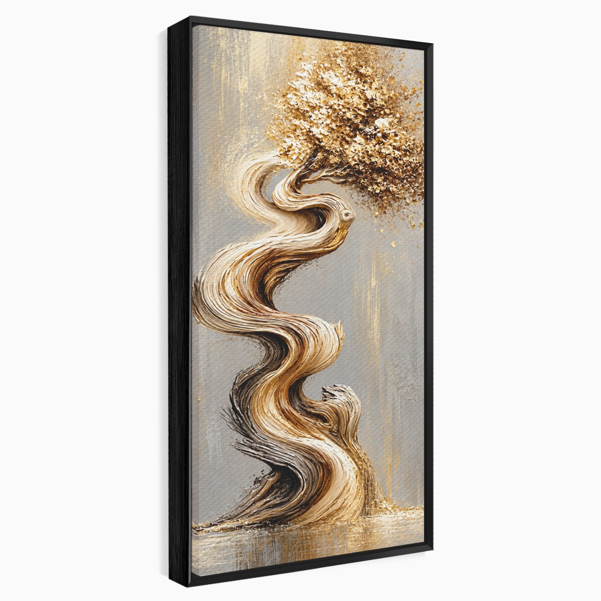 Tablou Canvas Premium LuxCanva® U1172, Echilibrul Copacului Spiralat, Abstract, Eleganta, Arta Moderna, Copac, Living, Culori Vibrante