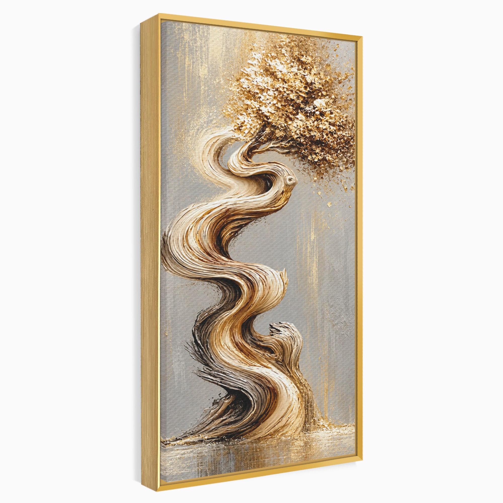 Tablou Canvas Premium LuxCanva® U1172, Echilibrul Copacului Spiralat, Abstract, Eleganta, Arta Moderna, Copac, Living, Culori Vibrante