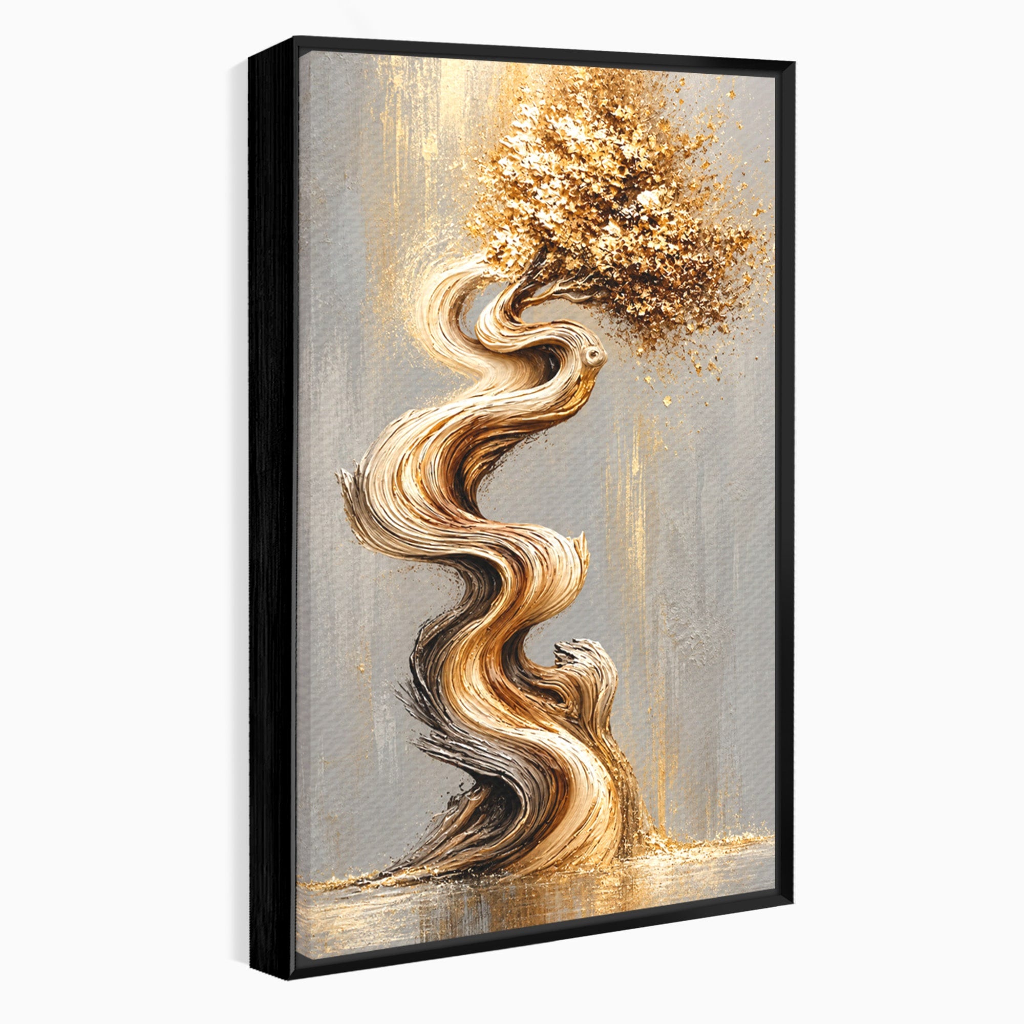 Tablou Canvas Premium LuxCanva® U1172, Echilibrul Copacului Spiralat, Abstract, Eleganta, Arta Moderna, Copac, Living, Culori Vibrante