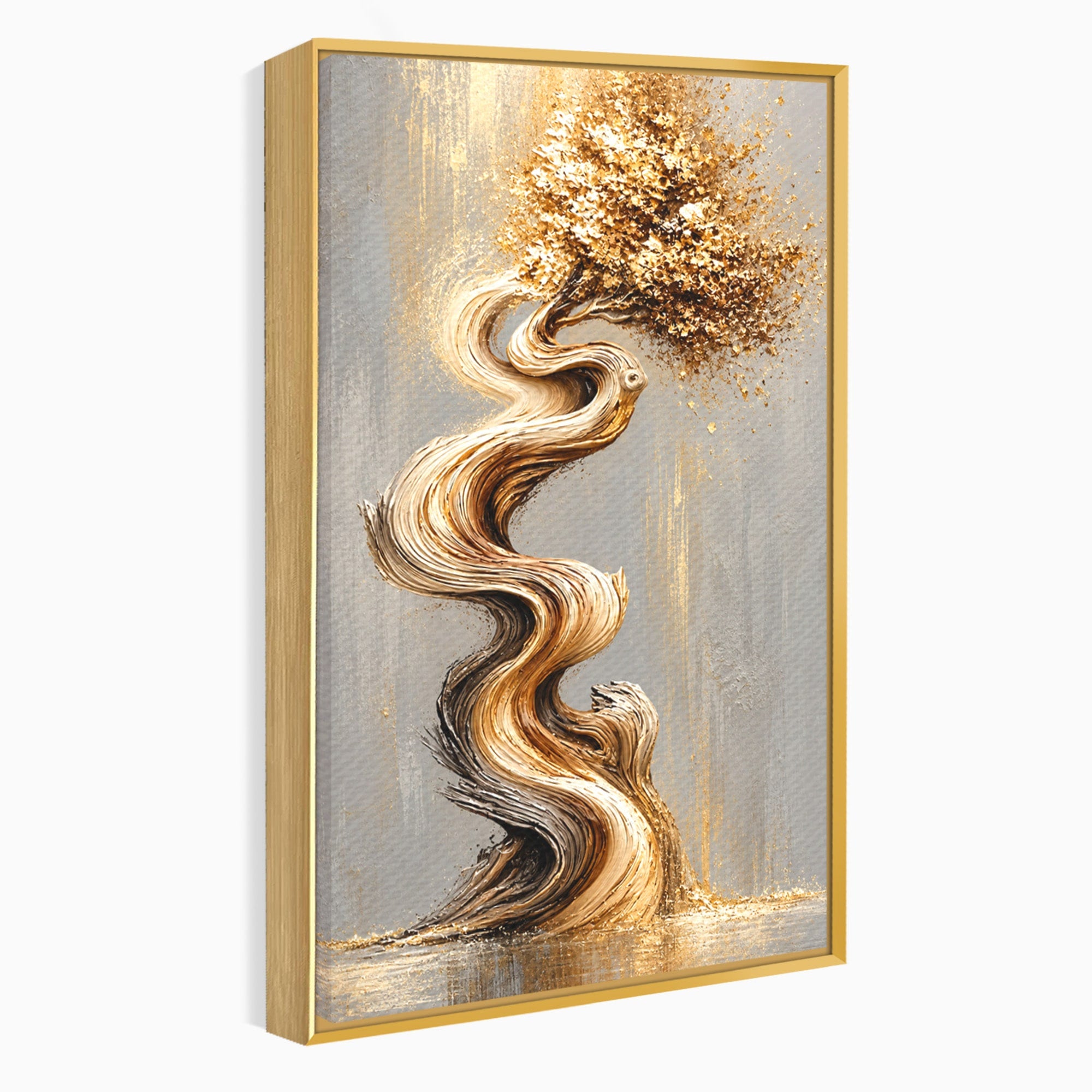 Tablou Canvas Premium LuxCanva® U1172, Echilibrul Copacului Spiralat, Abstract, Eleganta, Arta Moderna, Copac, Living, Culori Vibrante
