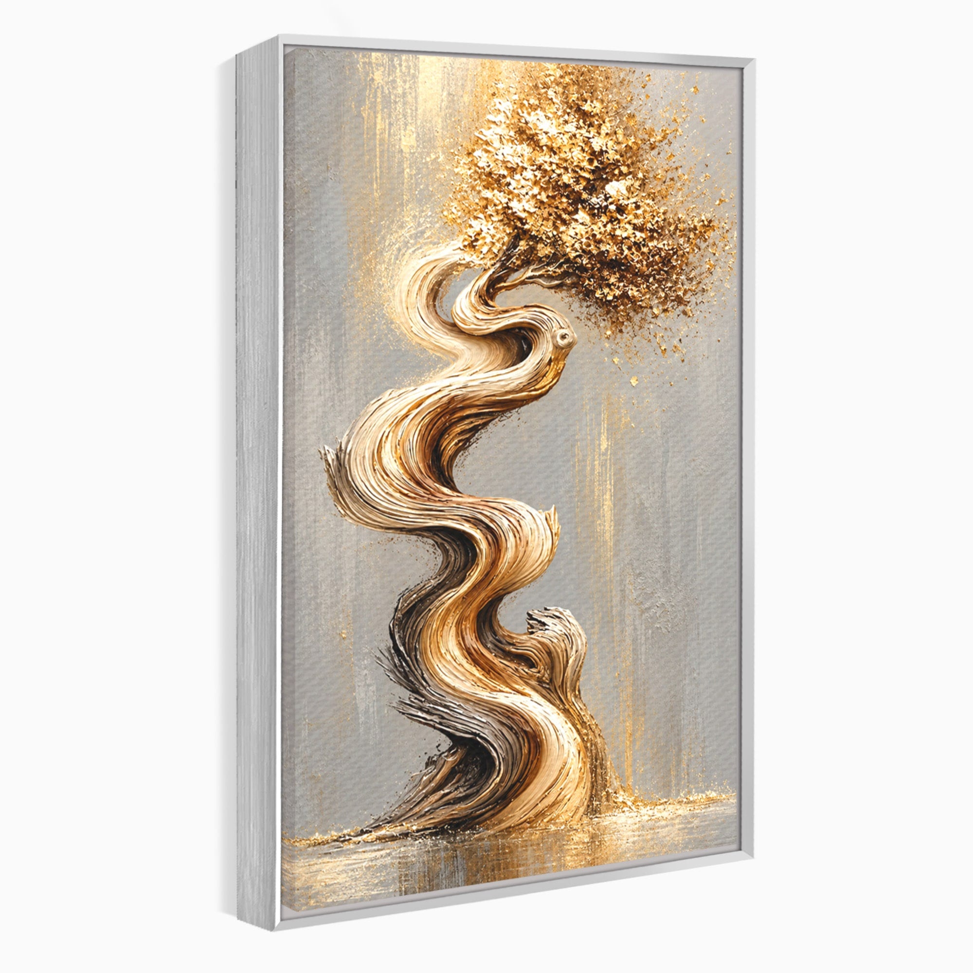 Tablou Canvas Premium LuxCanva® U1172, Echilibrul Copacului Spiralat, Abstract, Eleganta, Arta Moderna, Copac, Living, Culori Vibrante