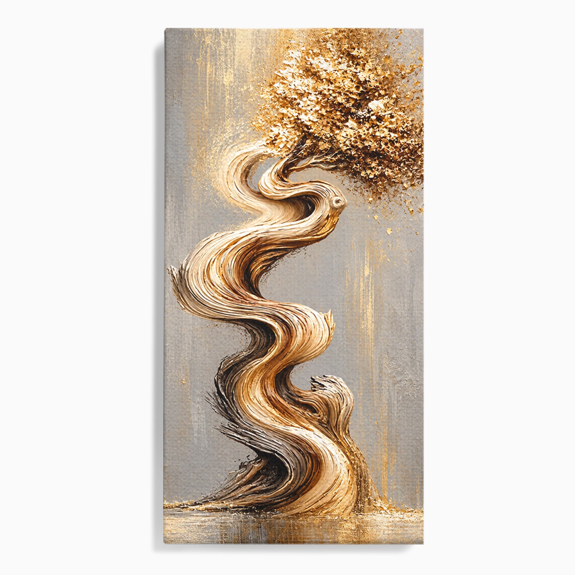 Tablou Canvas Premium LuxCanva® U1172, Echilibrul Copacului Spiralat, Abstract, Eleganta, Arta Moderna, Copac, Living, Culori Vibrante