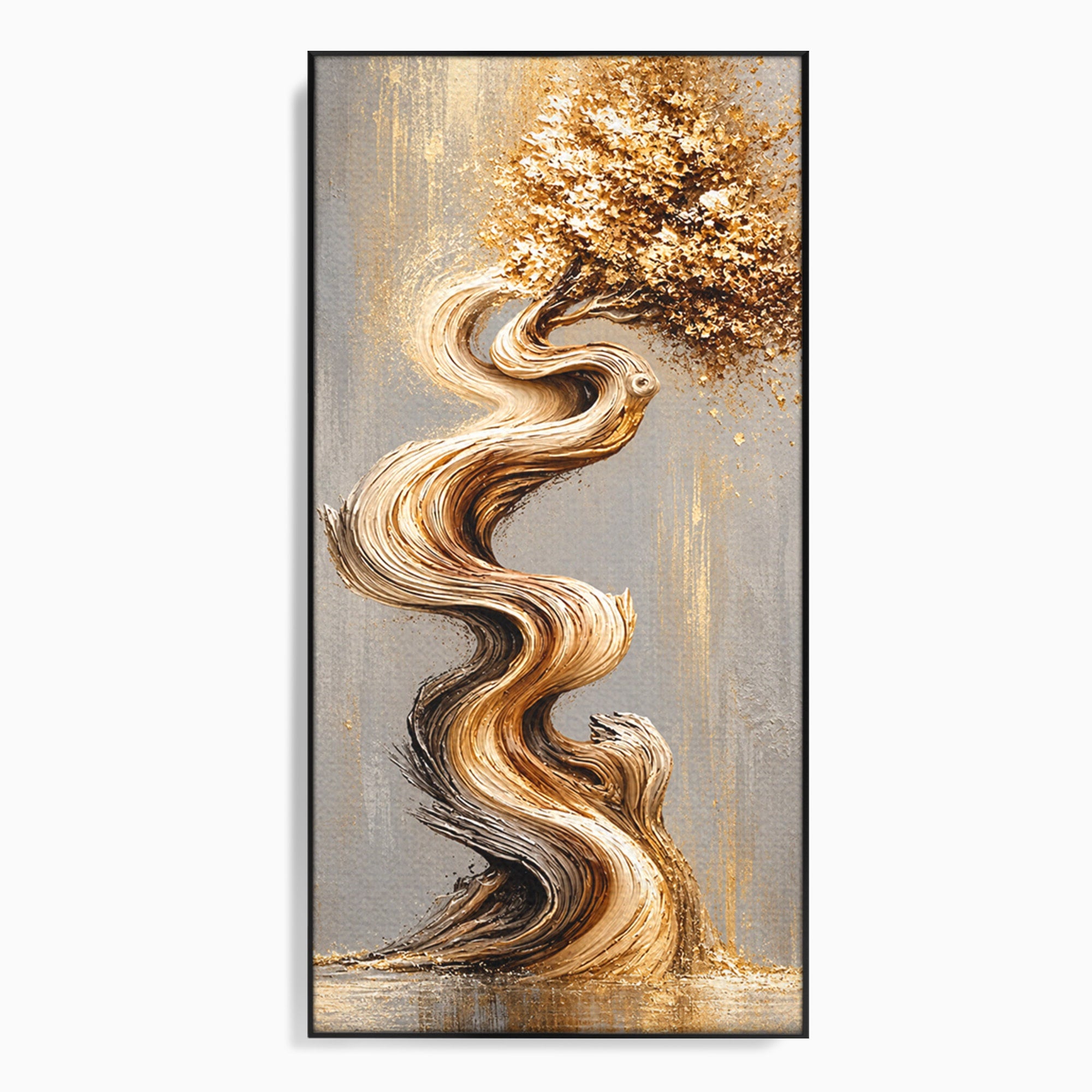 Tablou Canvas Premium LuxCanva® U1172, Echilibrul Copacului Spiralat, Abstract, Eleganta, Arta Moderna, Copac, Living, Culori Vibrante