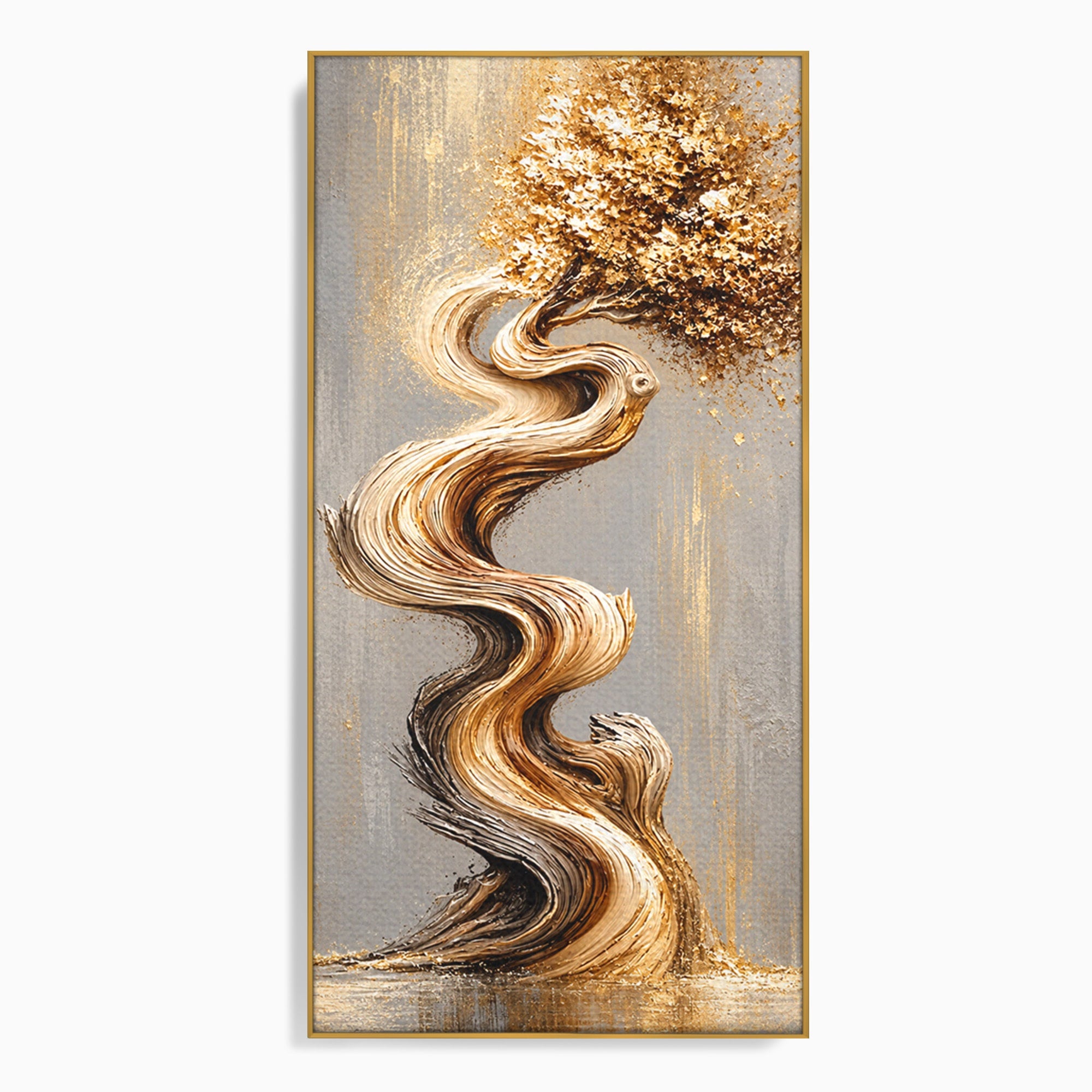 Tablou Canvas Premium LuxCanva® U1172, Echilibrul Copacului Spiralat, Abstract, Eleganta, Arta Moderna, Copac, Living, Culori Vibrante