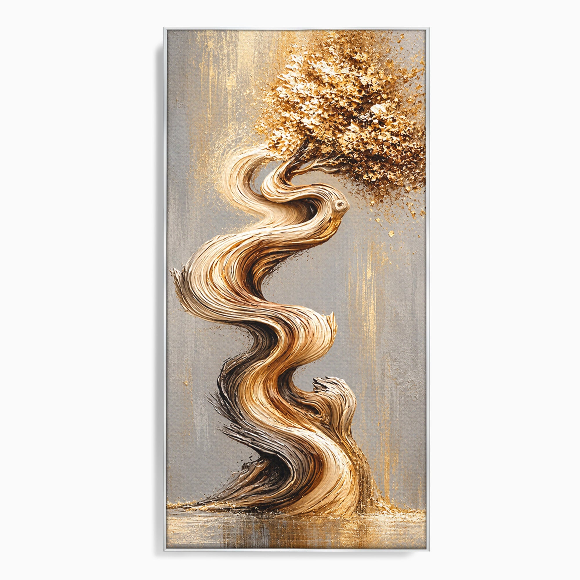 Tablou Canvas Premium LuxCanva® U1172, Echilibrul Copacului Spiralat, Abstract, Eleganta, Arta Moderna, Copac, Living, Culori Vibrante