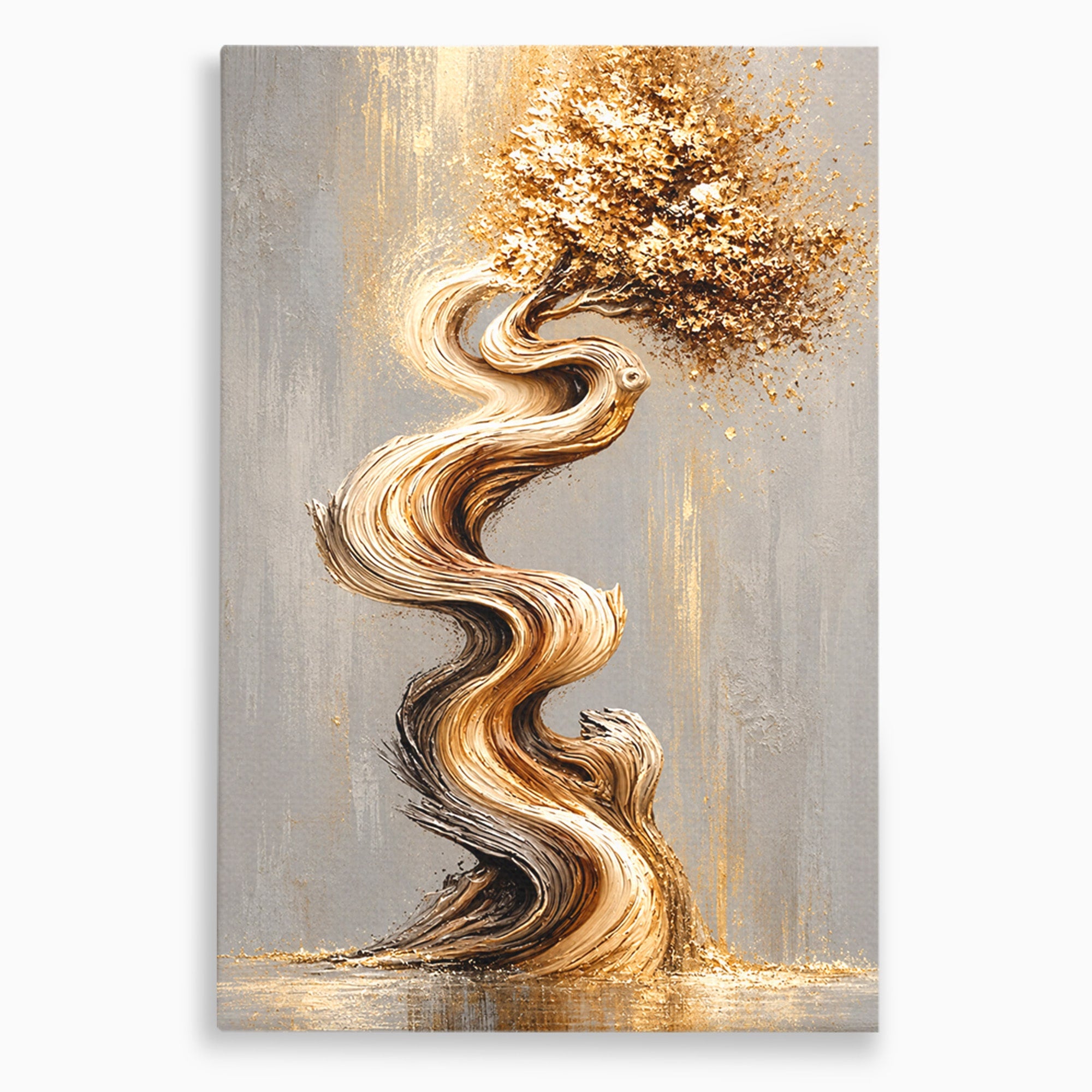 Tablou Canvas Premium LuxCanva® U1172, Echilibrul Copacului Spiralat, Abstract, Eleganta, Arta Moderna, Copac, Living, Culori Vibrante