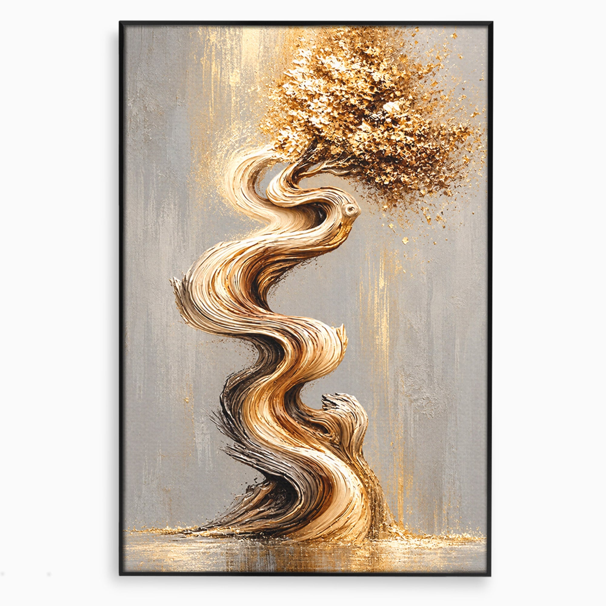 Tablou Canvas Premium LuxCanva® U1172, Echilibrul Copacului Spiralat, Abstract, Eleganta, Arta Moderna, Copac, Living, Culori Vibrante