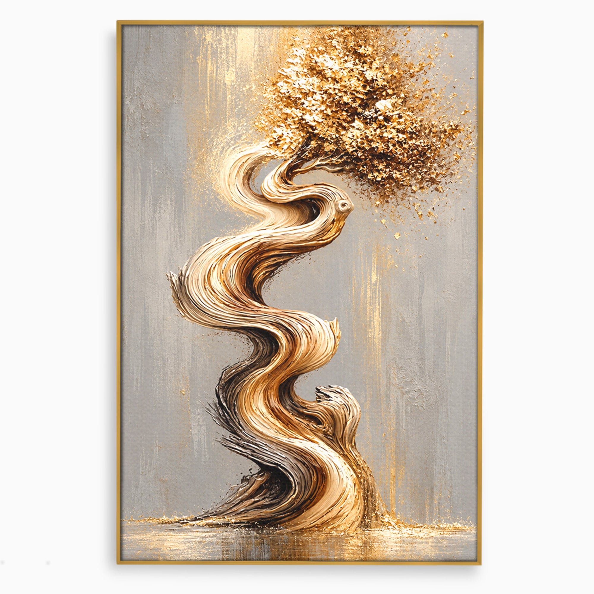 Tablou Canvas Premium LuxCanva® U1172, Echilibrul Copacului Spiralat, Abstract, Eleganta, Arta Moderna, Copac, Living, Culori Vibrante