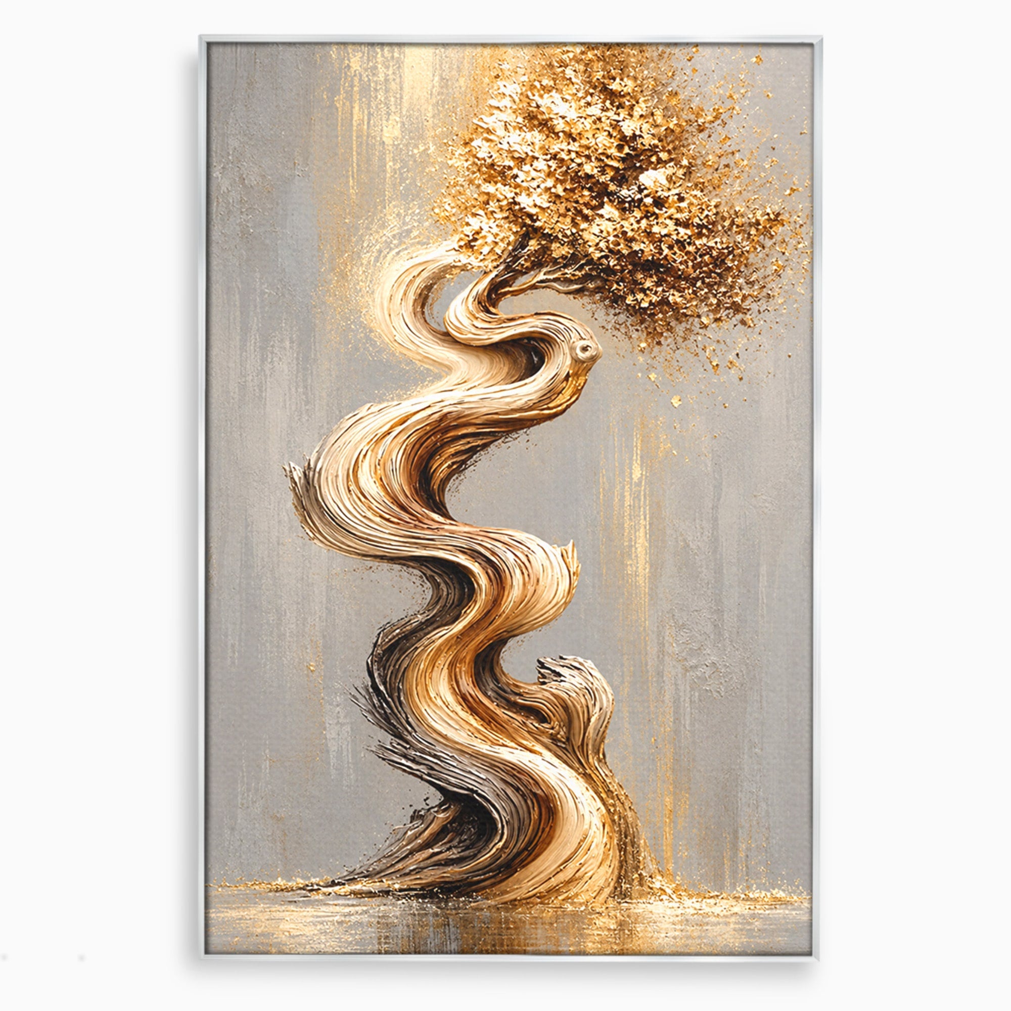 Tablou Canvas Premium LuxCanva® U1172, Echilibrul Copacului Spiralat, Abstract, Eleganta, Arta Moderna, Copac, Living, Culori Vibrante