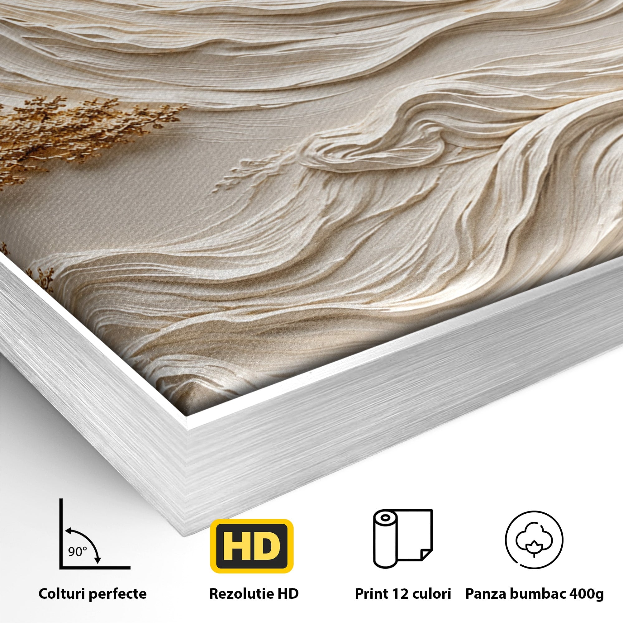 Tablou Canvas Premium LuxCanva® U1173, Peisaj Montan Aurit, Munti, Arta, Eleganta, Peisaj, Living, Culori Vibrante