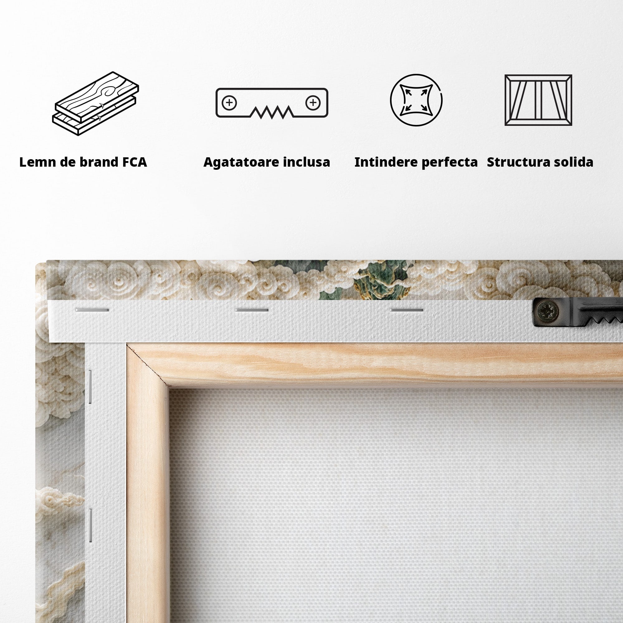 Tablou Canvas Premium LuxCanva® U1176, Dragonii Printre Nori, Fantezie, Mitologie, Dragon, Nori, Living, Culori Vibrante