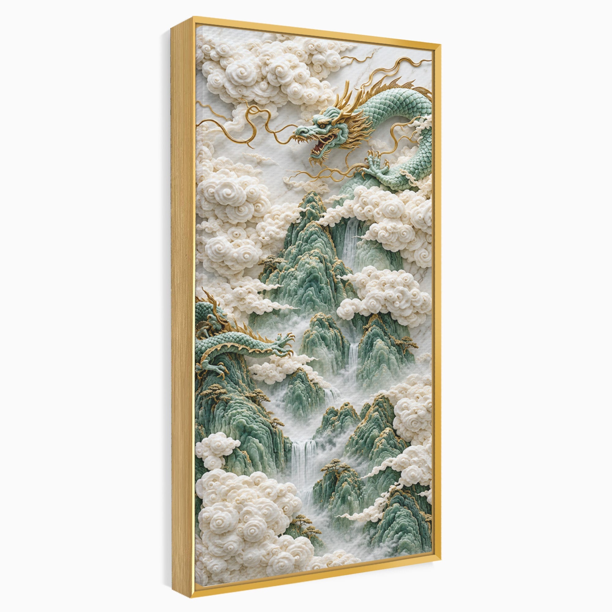 Tablou Canvas Premium LuxCanva® U1176, Dragonii Printre Nori, Fantezie, Mitologie, Dragon, Nori, Living, Culori Vibrante